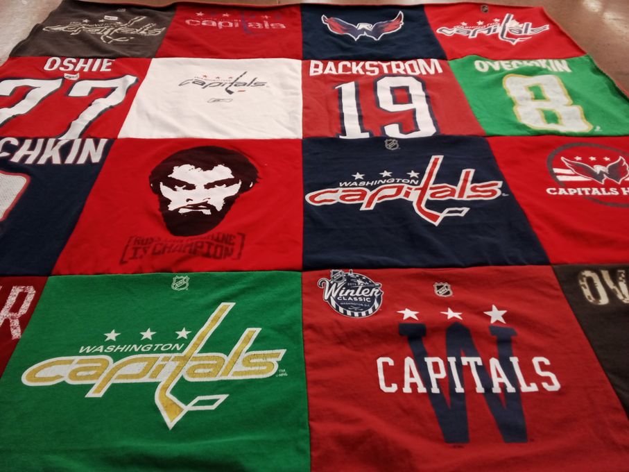T-shirt quilt featuring washington capitals by John Mark from MD