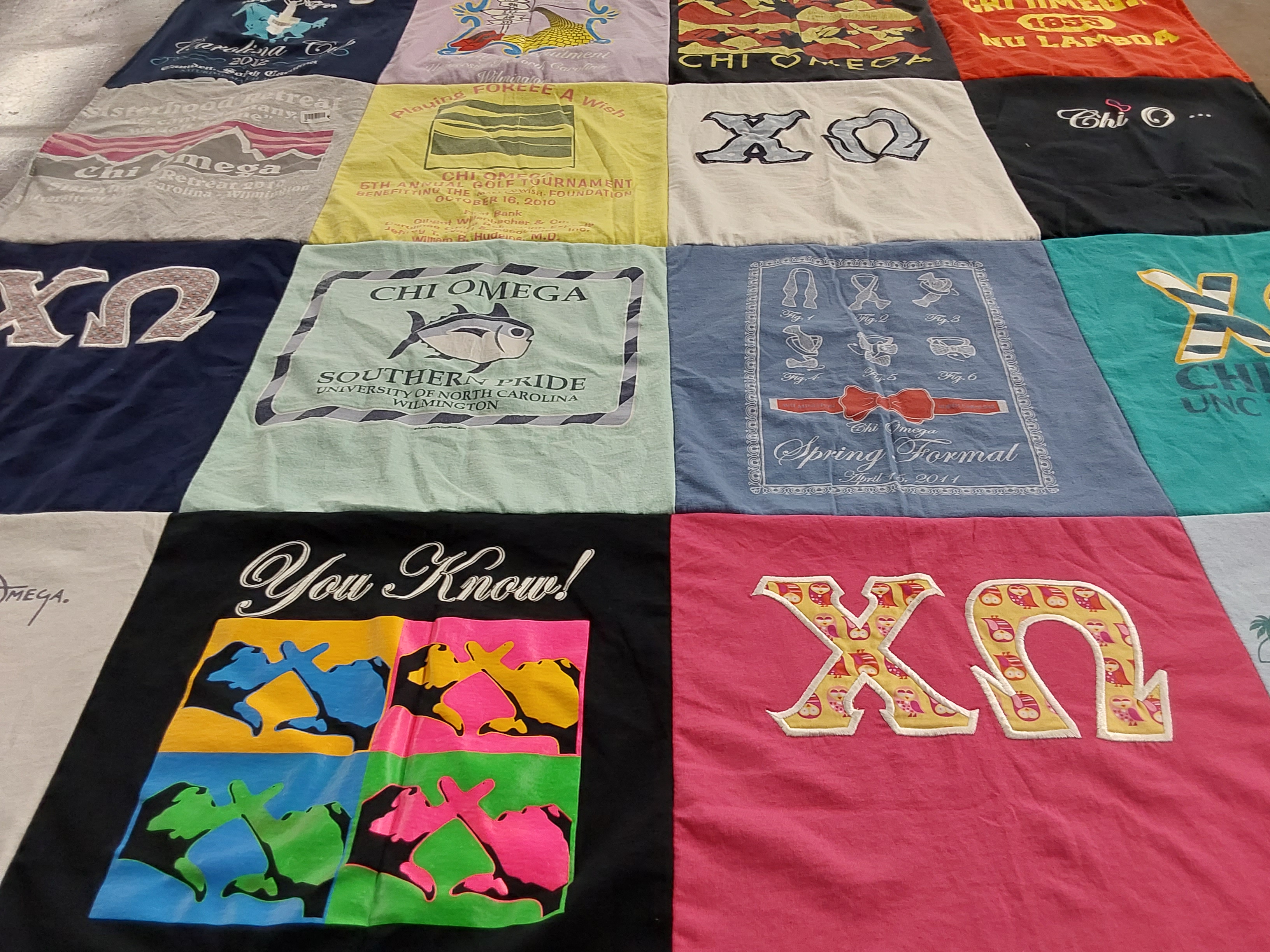 T-shirt quilt from university of north carolina wilmington by Kristen from NC