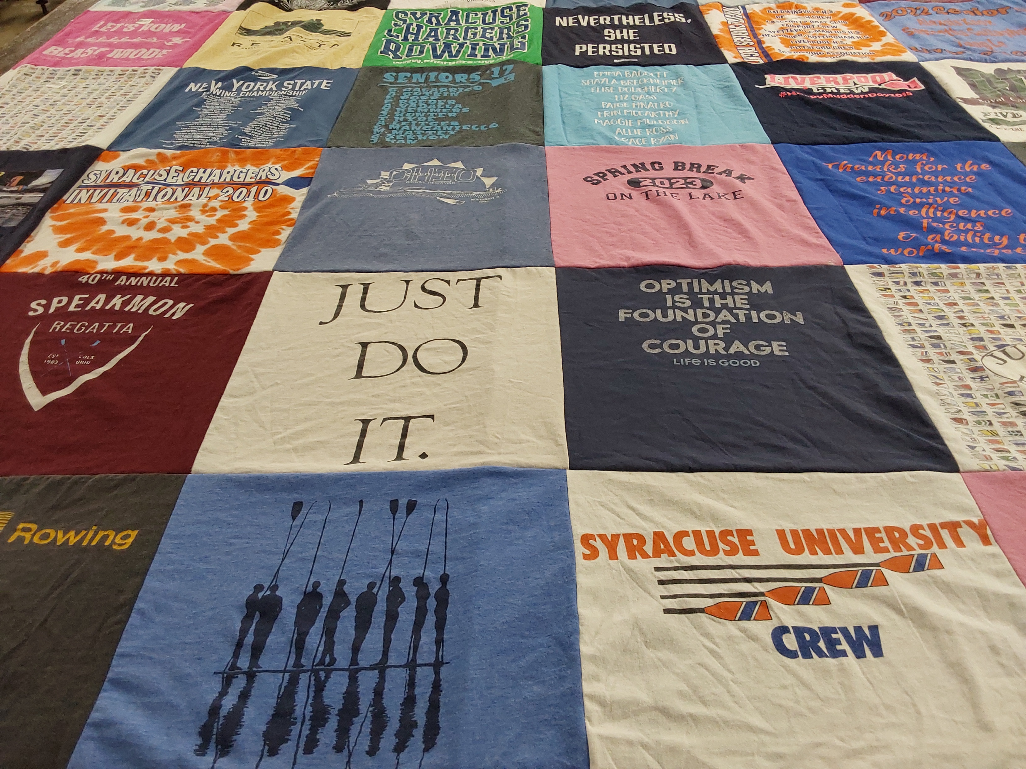 T-shirt quilt featuring syracuse university crew by Tracey from NY
