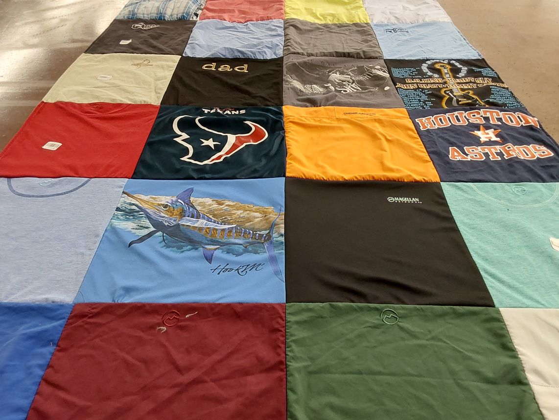 T-shirt quilt featuring tennessee titans, houston astros by Kathy from TX