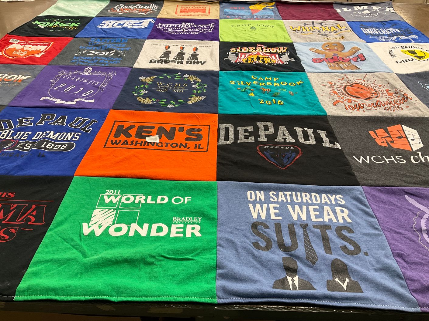 T-shirt quilt featuring depaul blue demons by Tonya from IL
