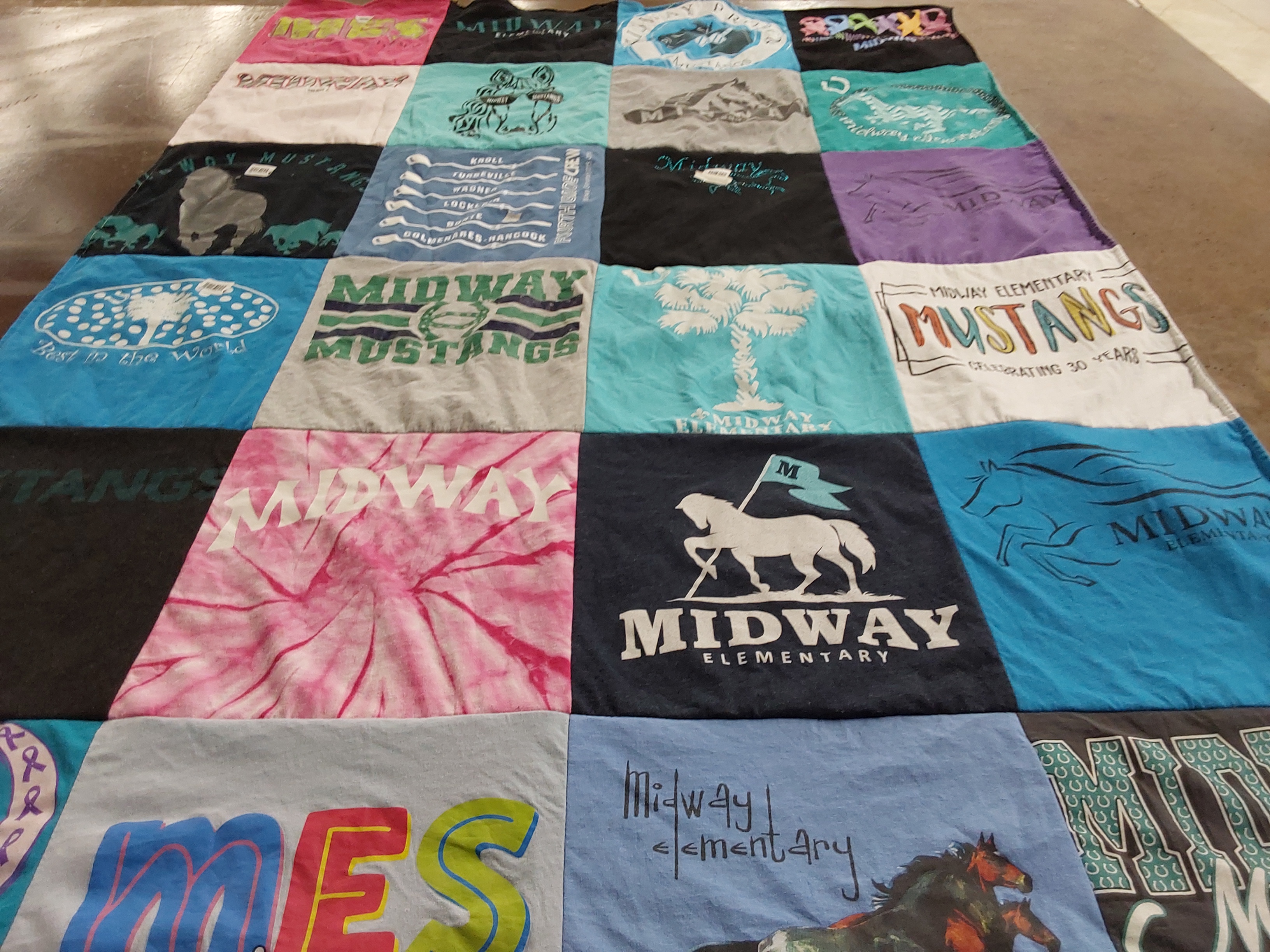 T-shirt quilt featuring midway mustangs by Amy from SC