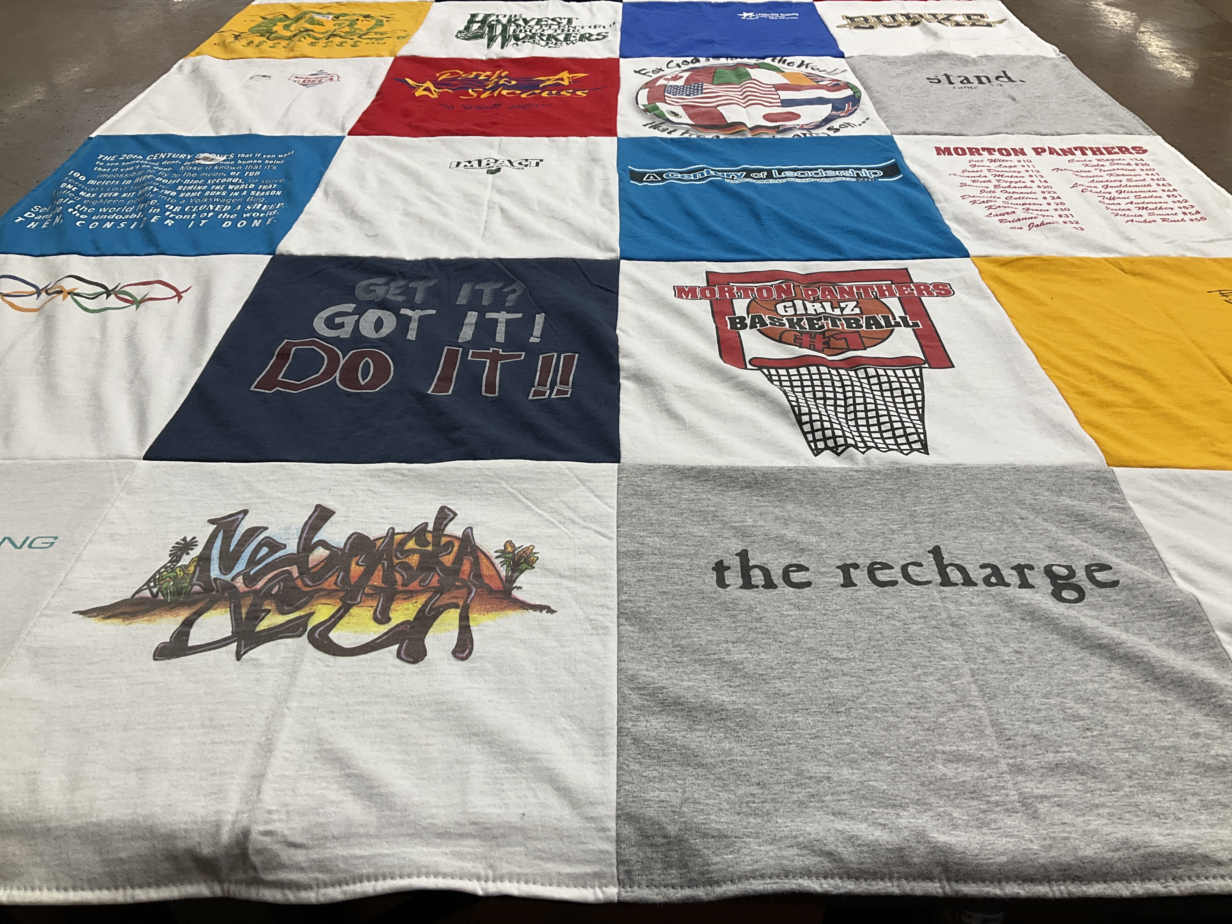 T-shirt quilt featuring morton panthers girlz basketball by Terry from NE