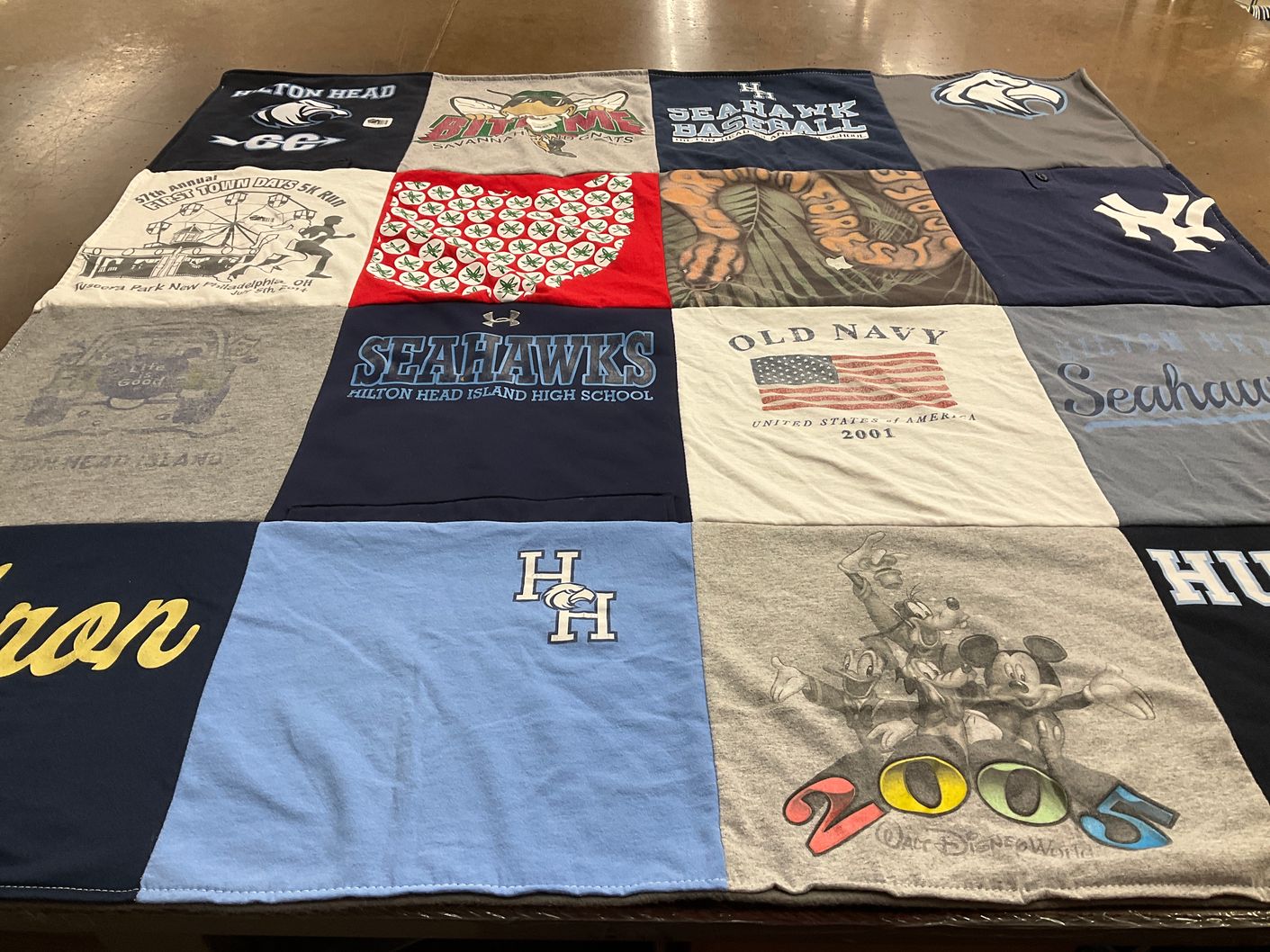T-shirt quilt featuring hilton head island high school seahawks by Laura from SC