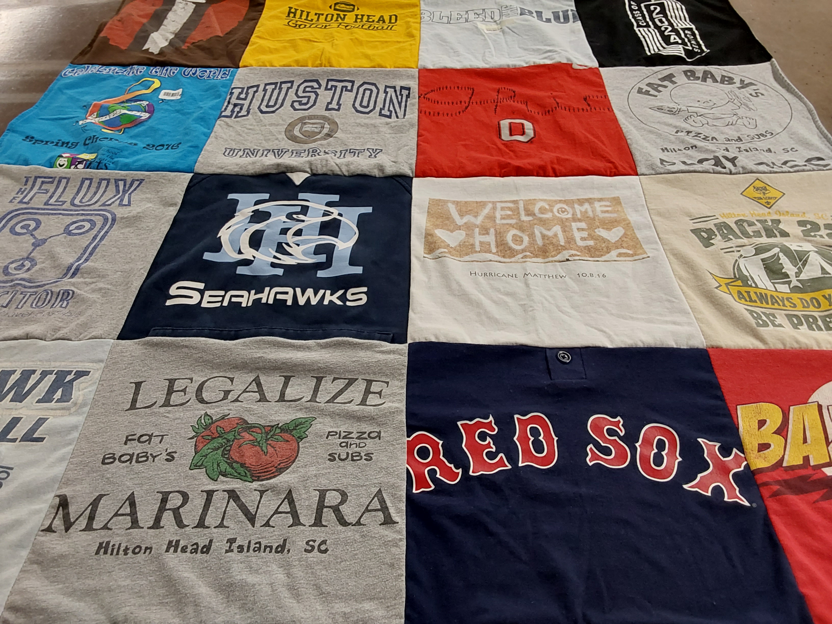 T-shirt quilt featuring seahawks by Laura from SC