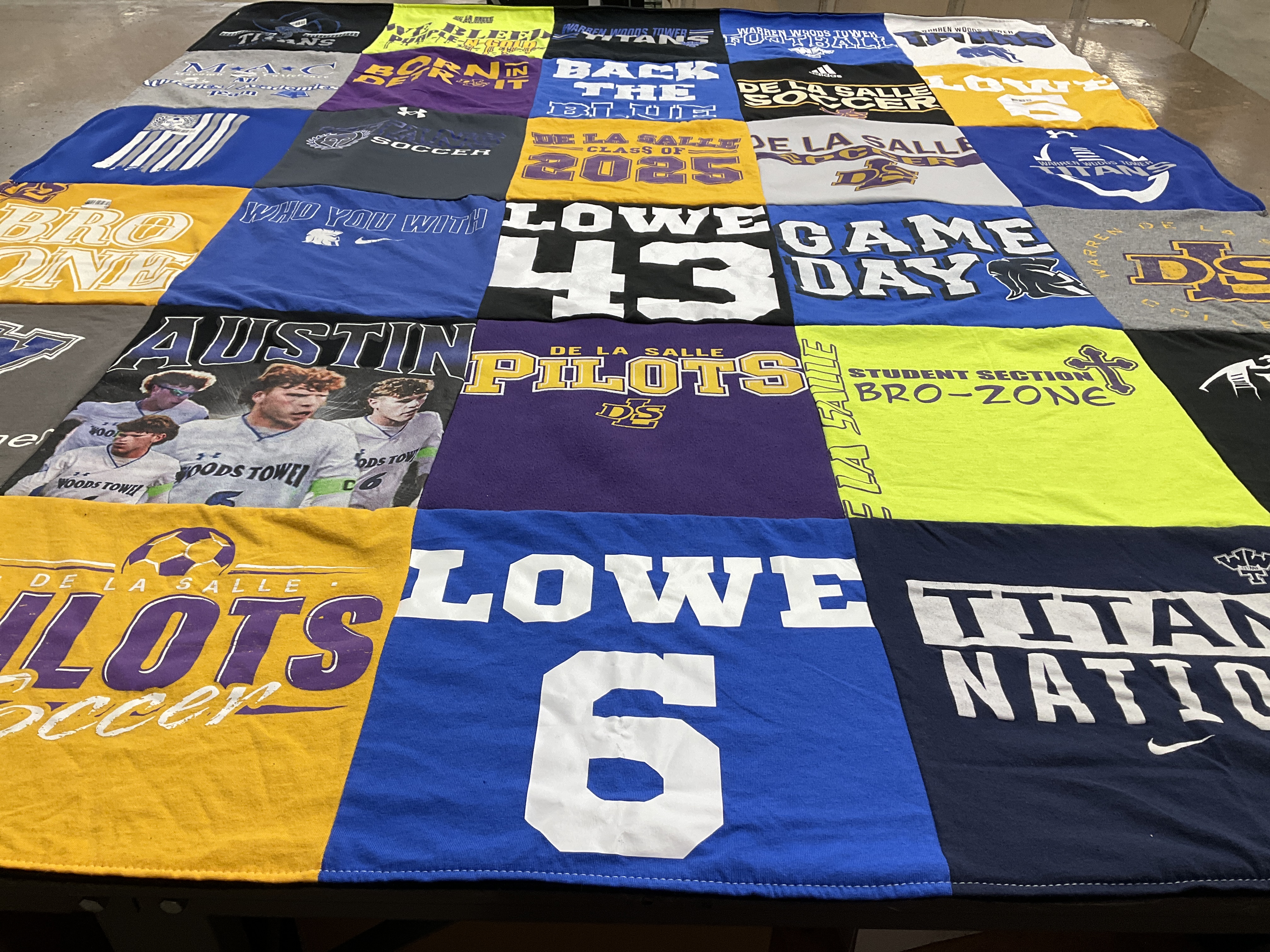 T-shirt quilt featuring de la salle pilots soccer by Staci from MI