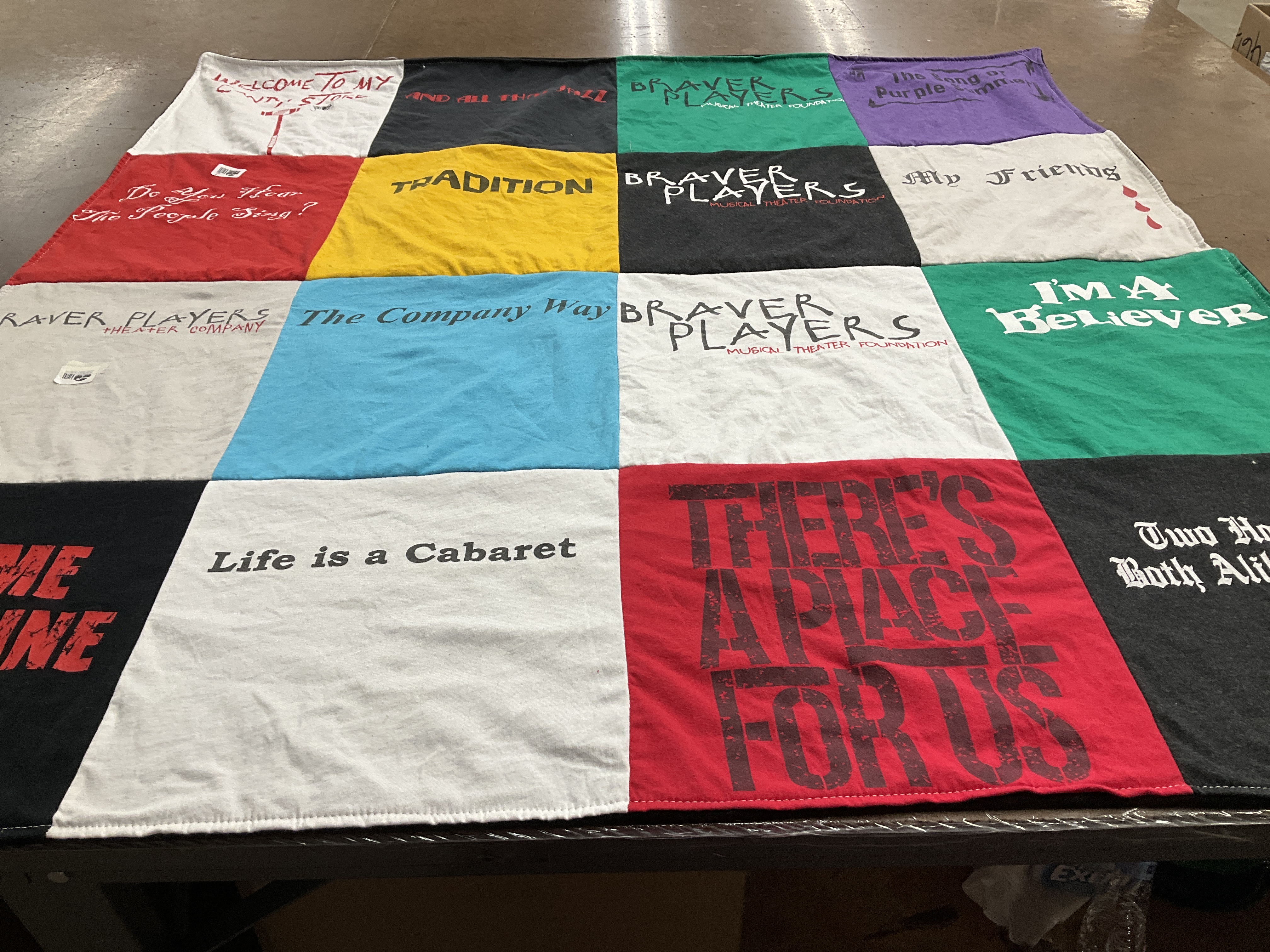 T-shirt quilt with theater, musical themes by Brian from CA