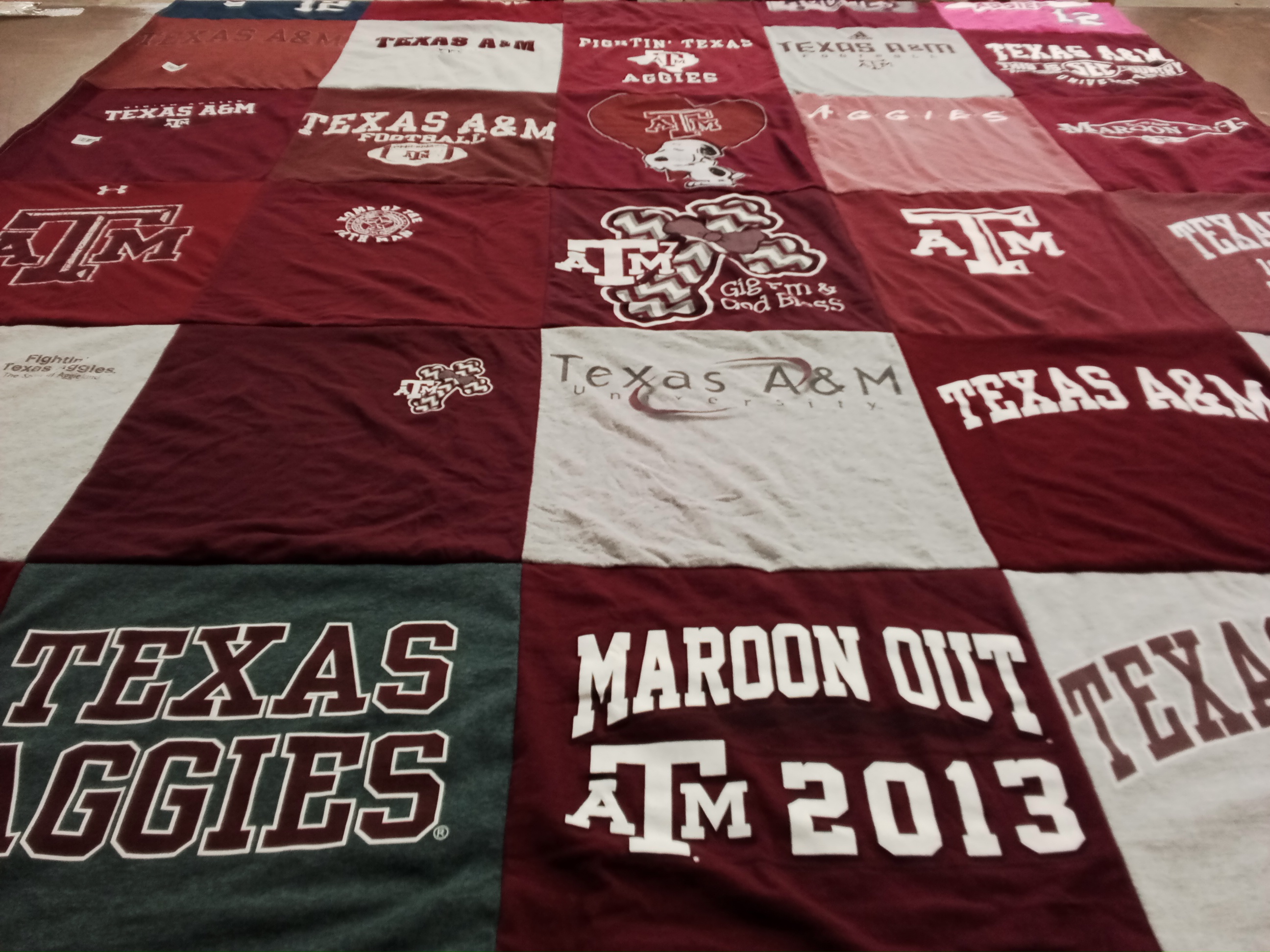T-shirt quilt featuring texas a&m aggies by Cheryl from TX