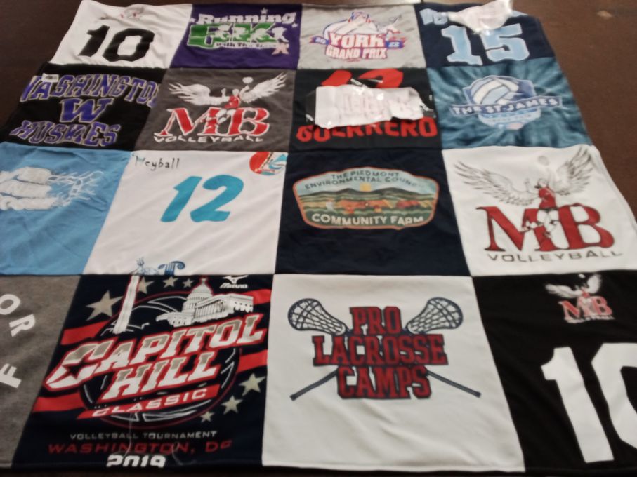T-shirt quilt featuring mb volleyball by Abbie from VA