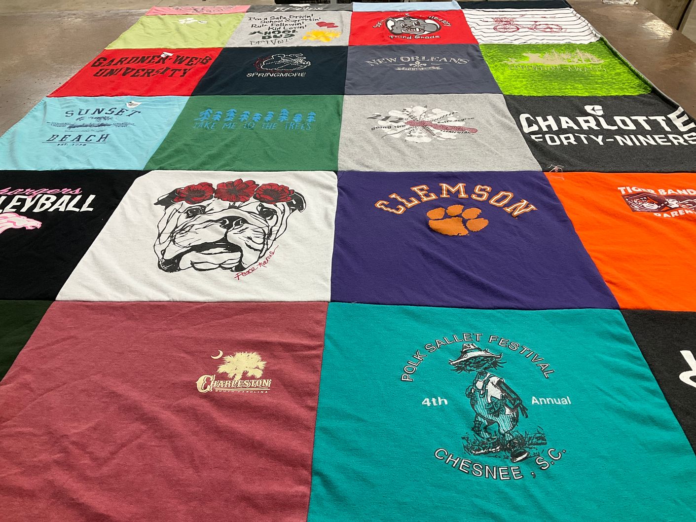 T-shirt quilt featuring charlotte forty niners by Melissa from NC