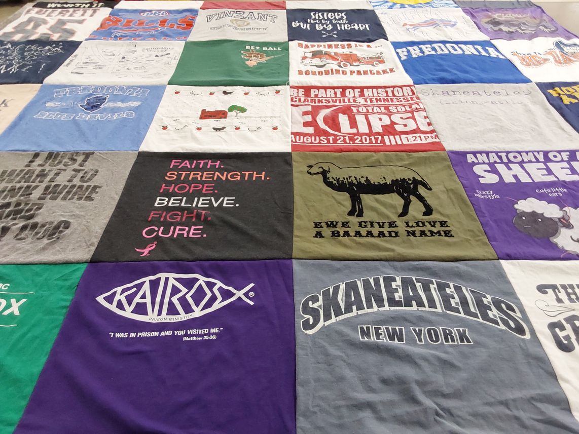 T-shirt quilt featuring blue devils by Elizabeth from TN