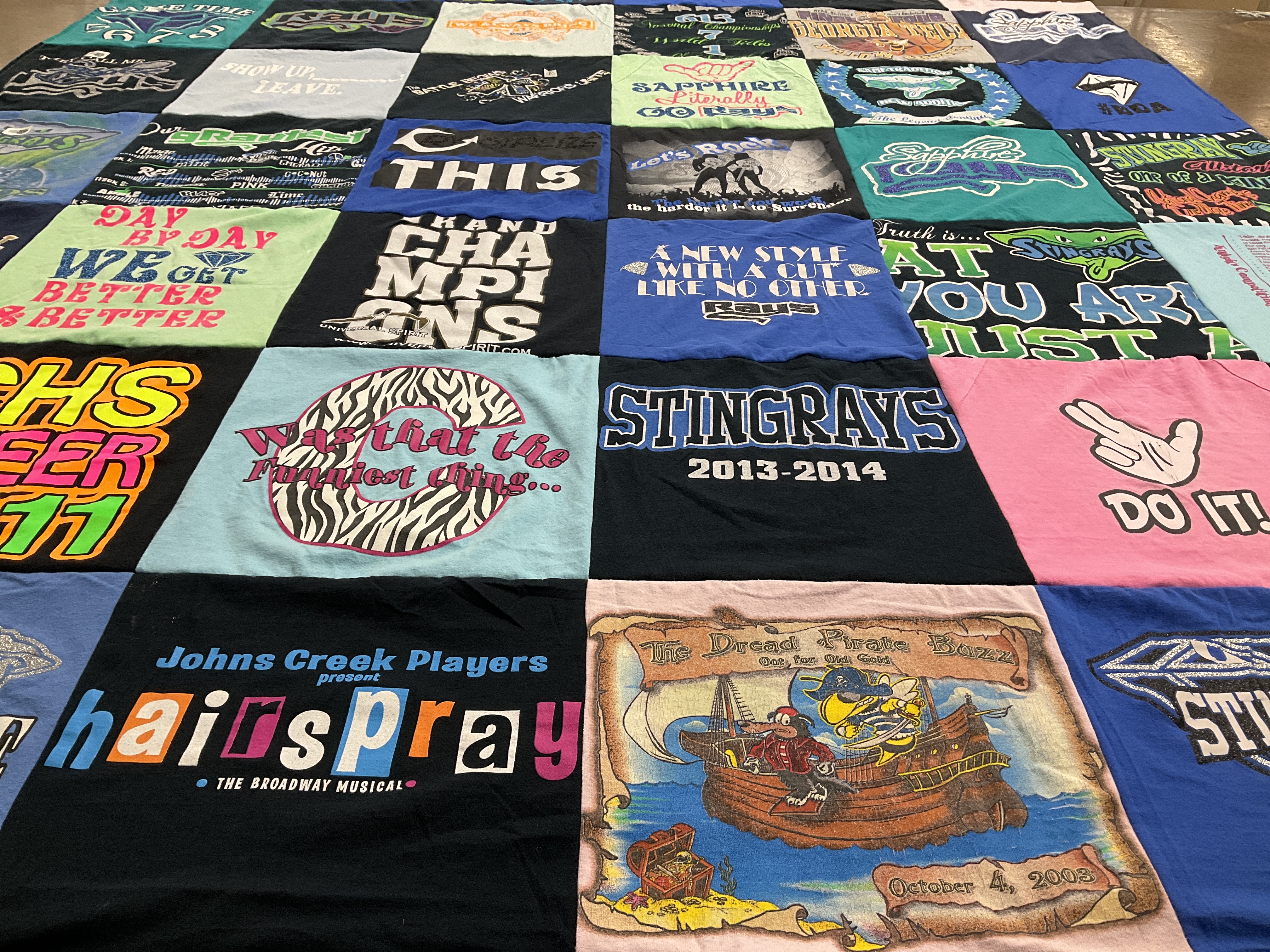 T-shirt quilt featuring stingrays by Jamie from GA