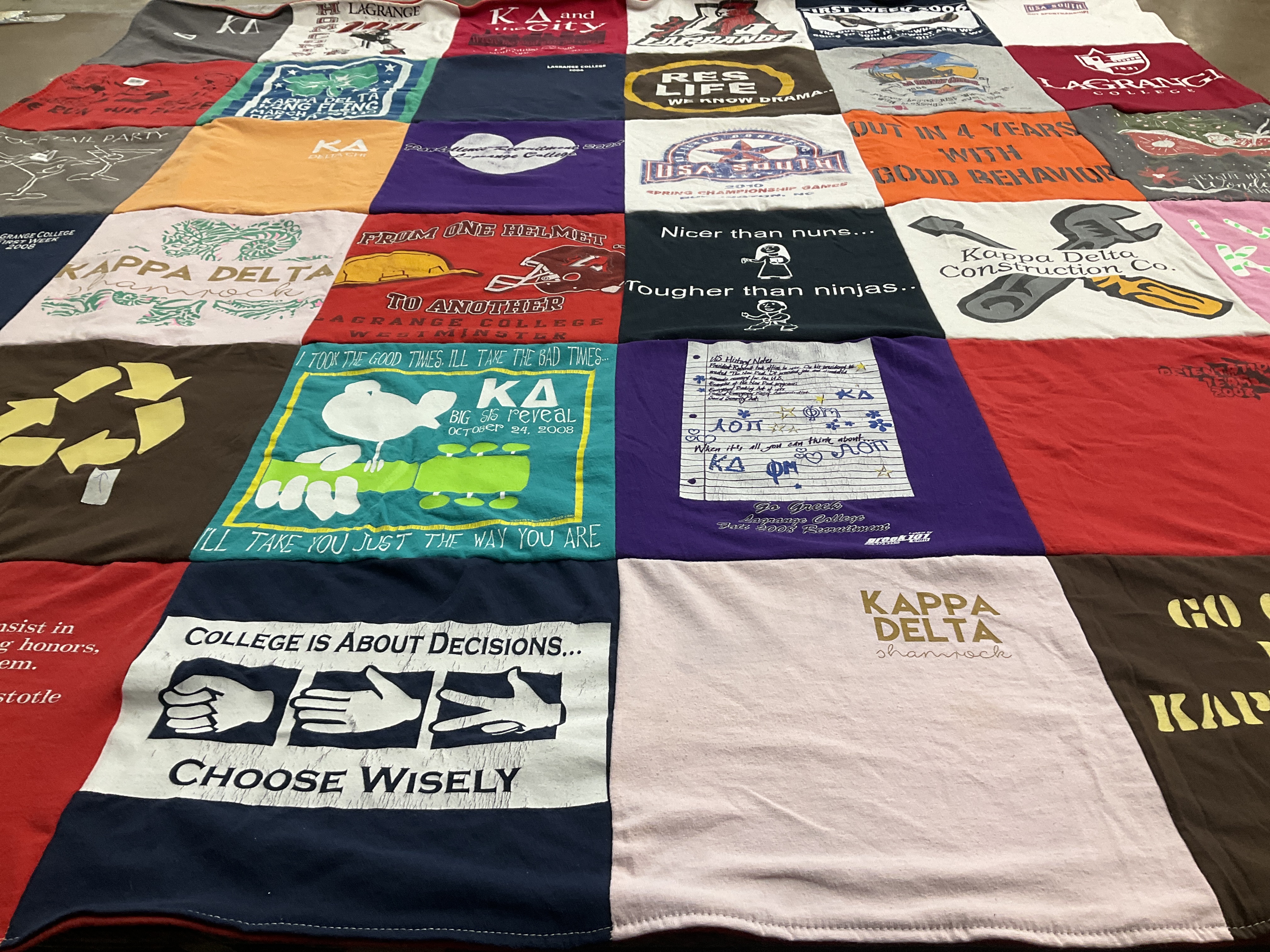 T-shirt quilt from lagrange college by Raukisha from CO