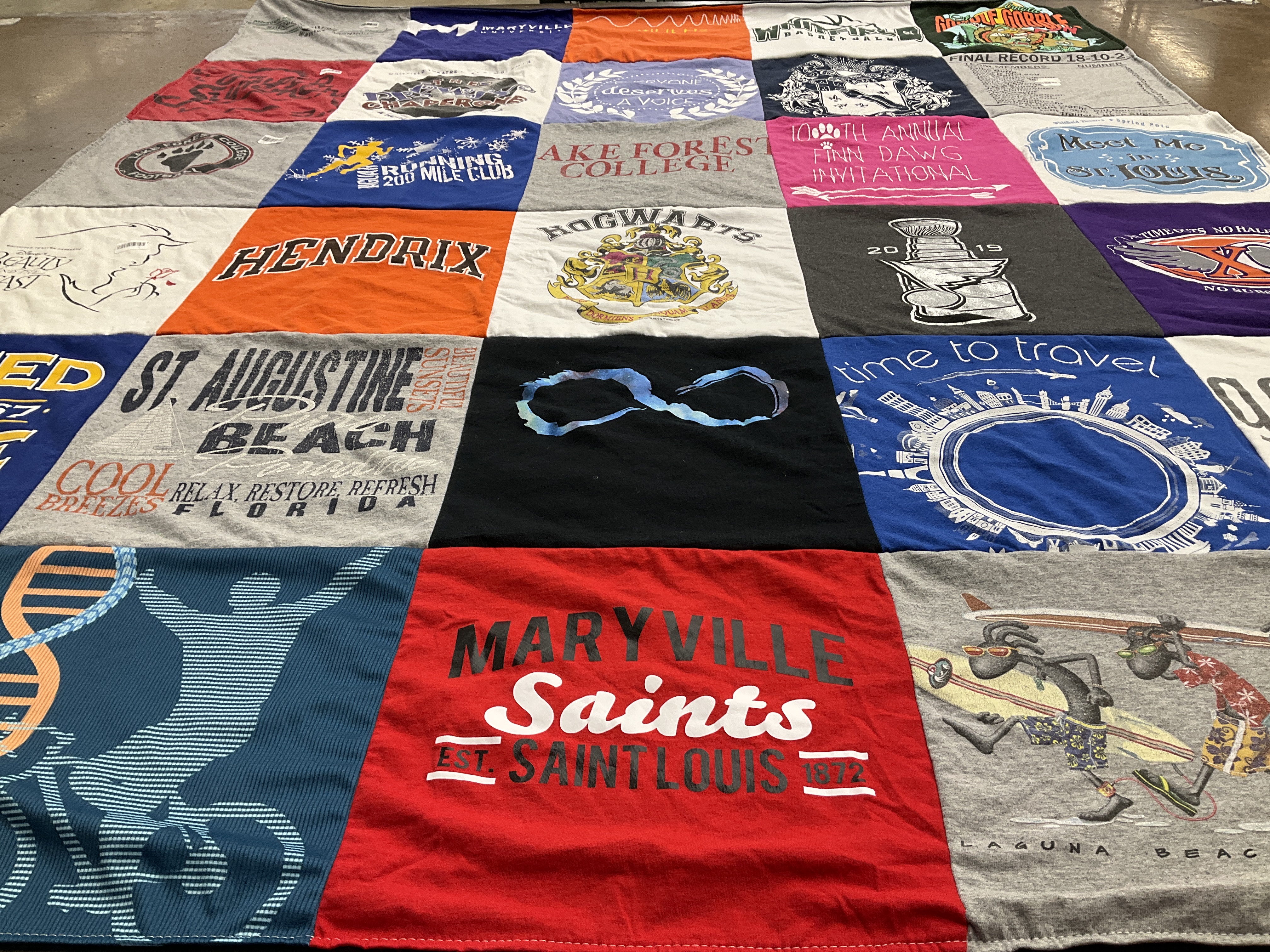 T-shirt quilt featuring maryville saints by Joclyn from MO