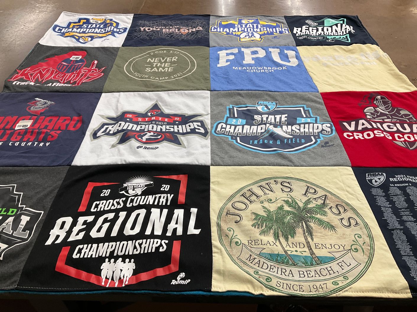 T-shirt quilt featuring vanguard high school cross country by Misty from FL