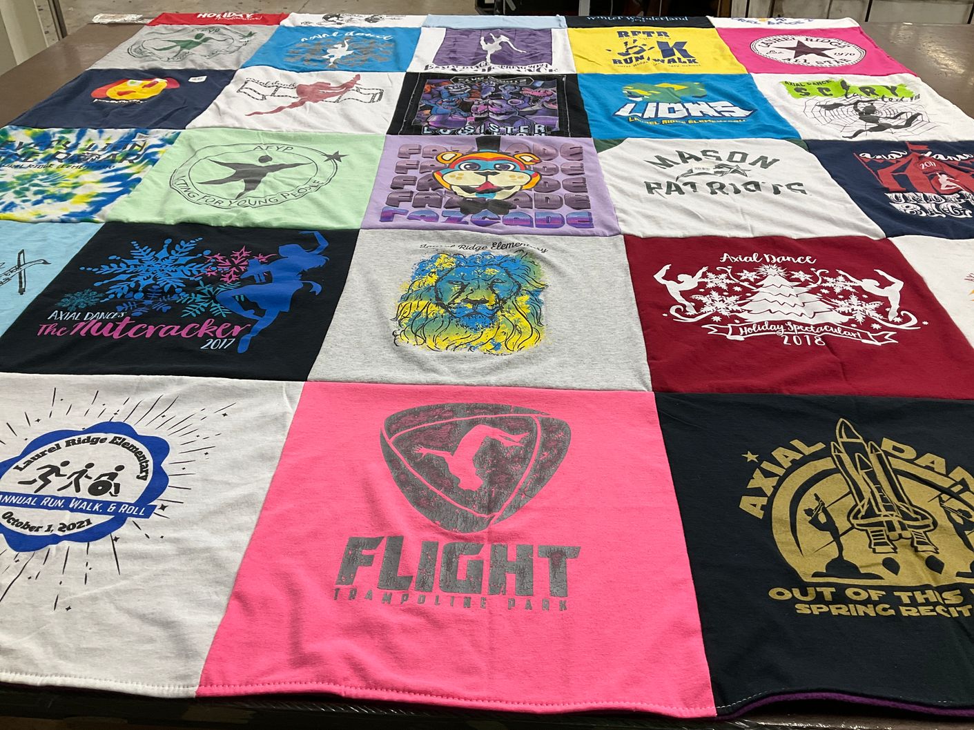 T-shirt quilt featuring mason patriots by Anne from VA