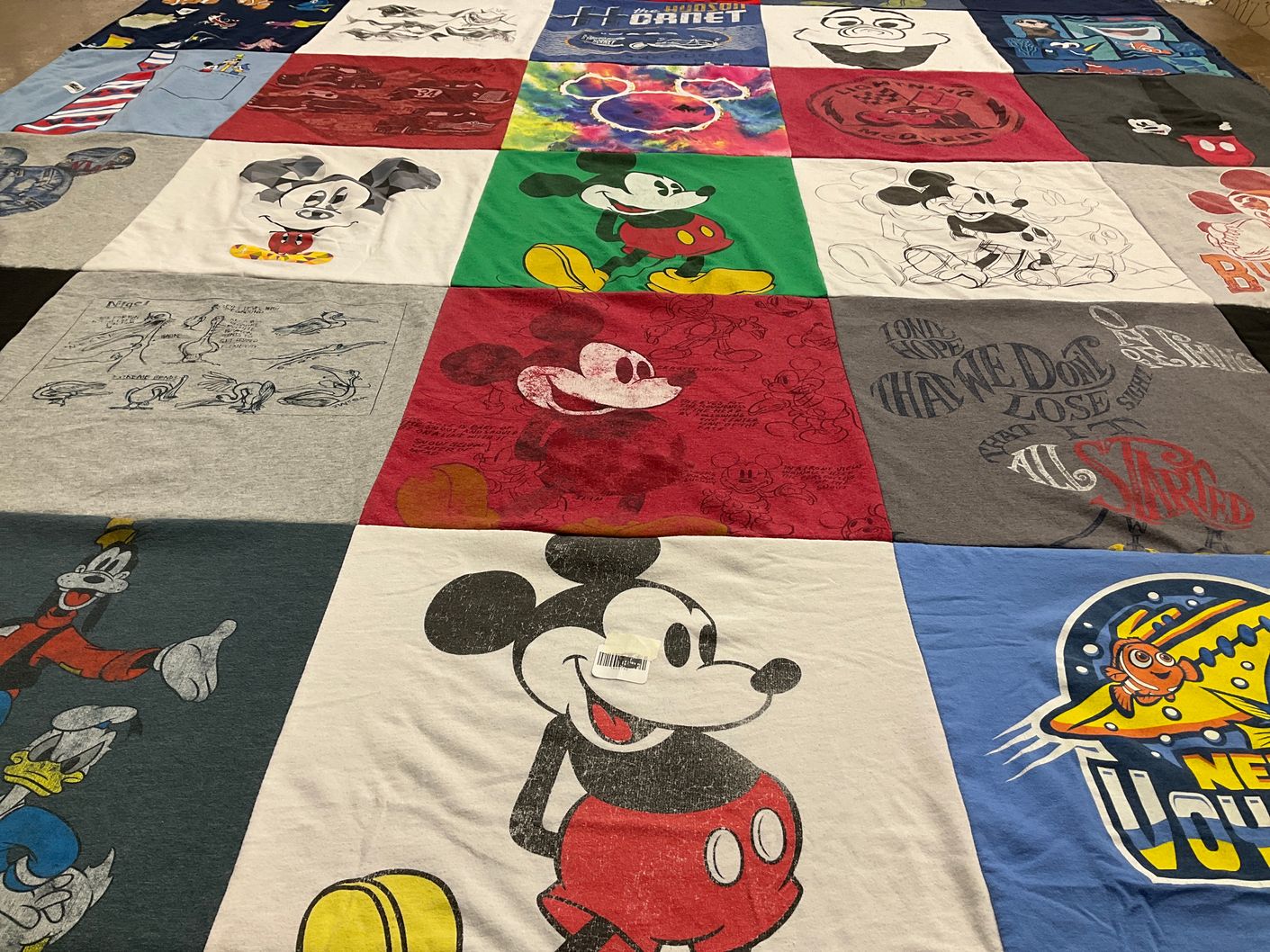 T-shirt quilt with disney, animation themes by Keith from NJ
