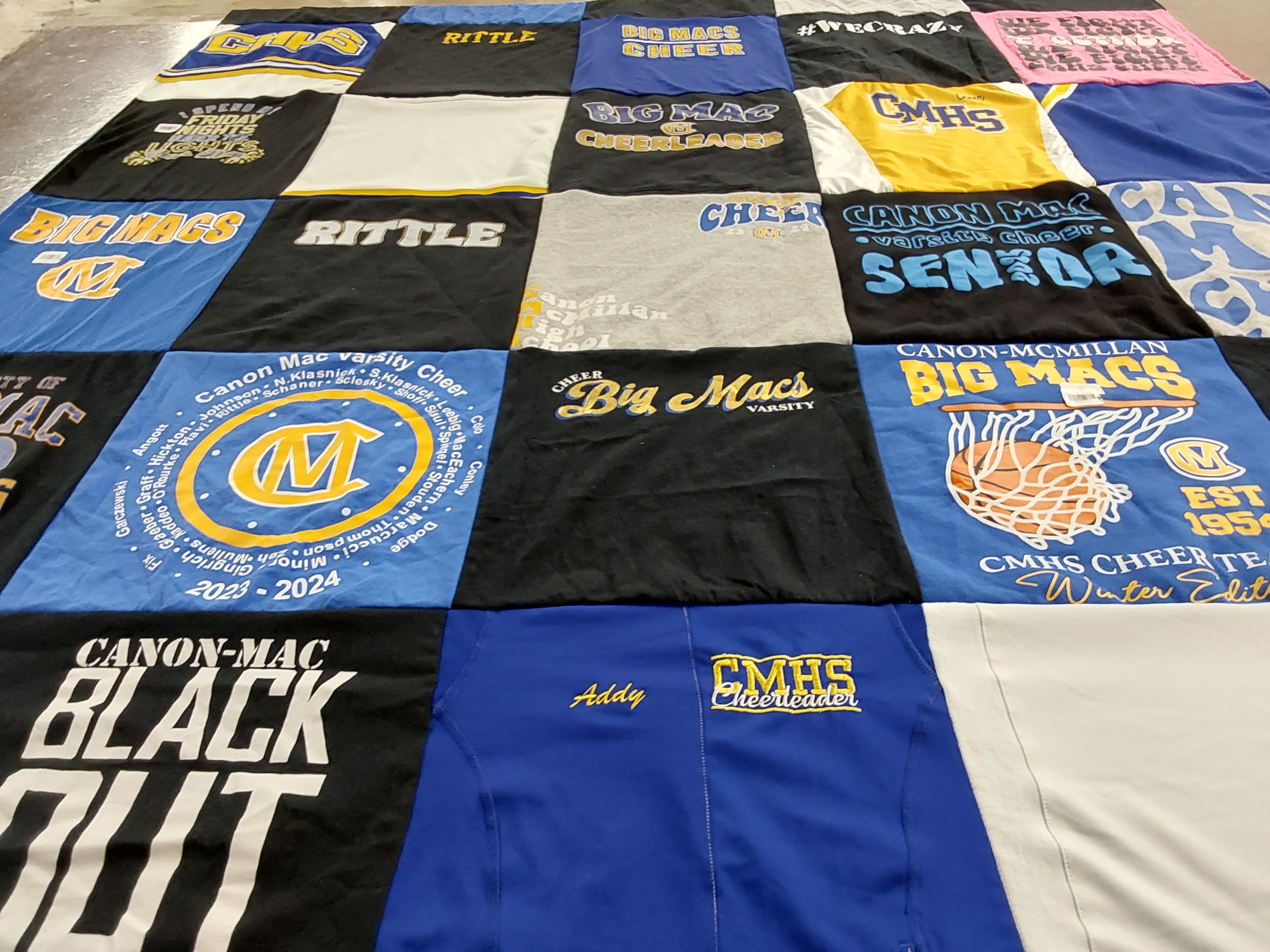 T-shirt quilt featuring canon-mcmillan big macs by Sarah from PA
