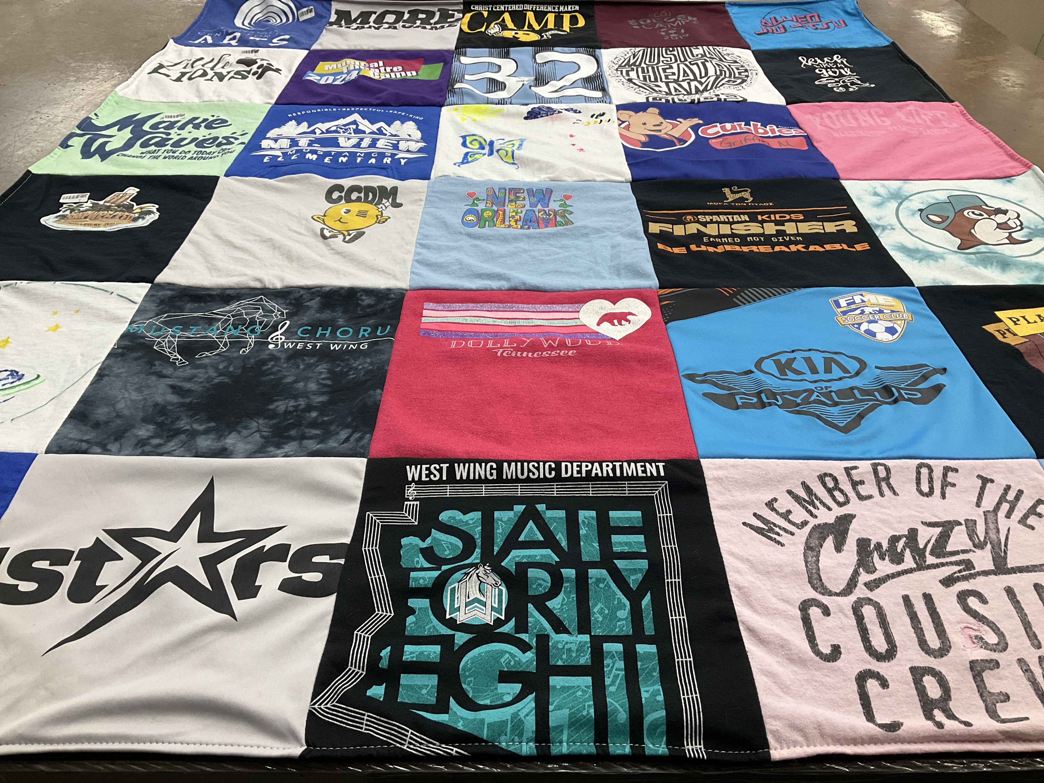 T-shirt quilt featuring spartan kids by Bethany from AZ