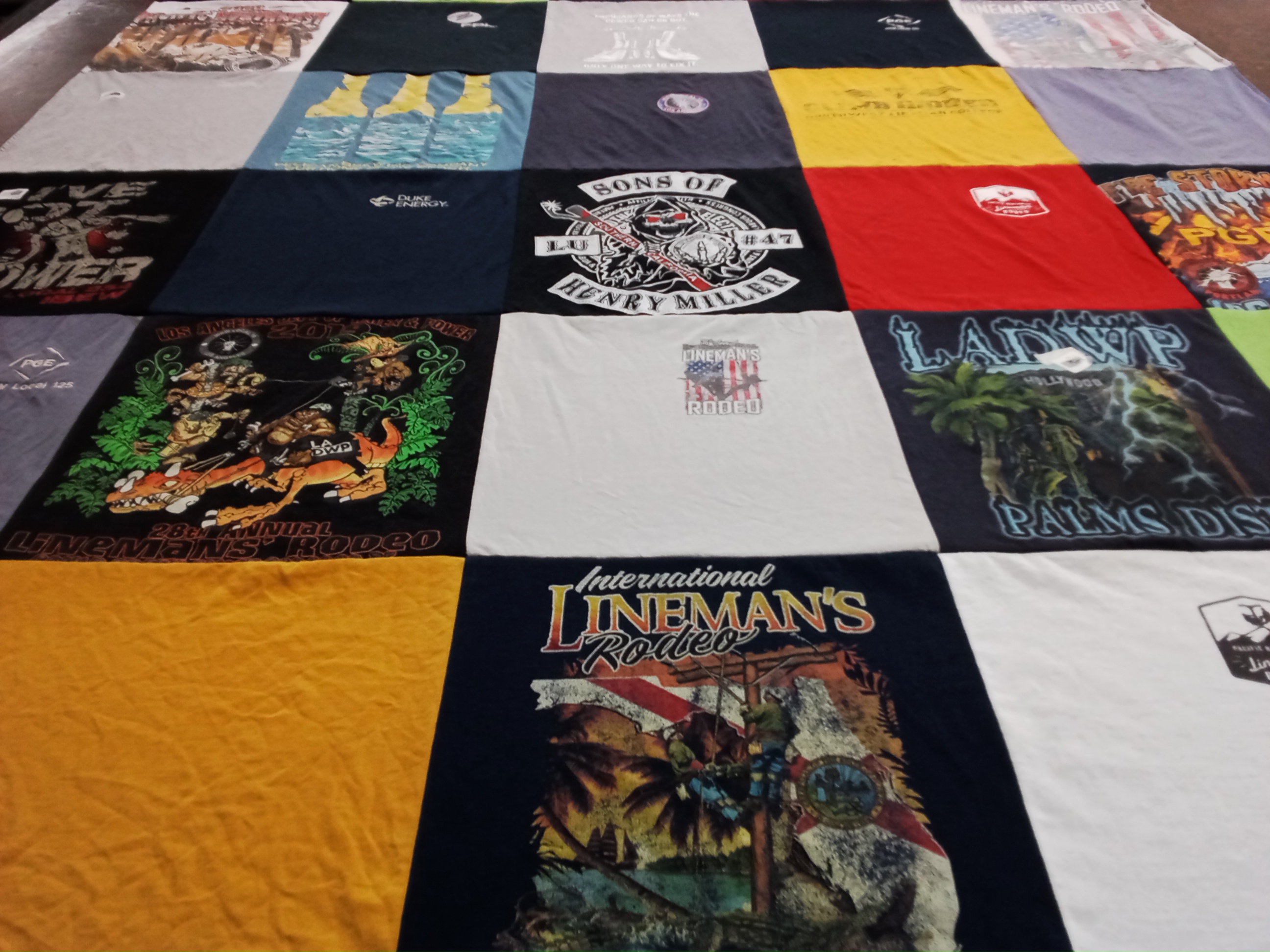 T-shirt quilt with rodeo, utilities themes by Sonrisa from OR
