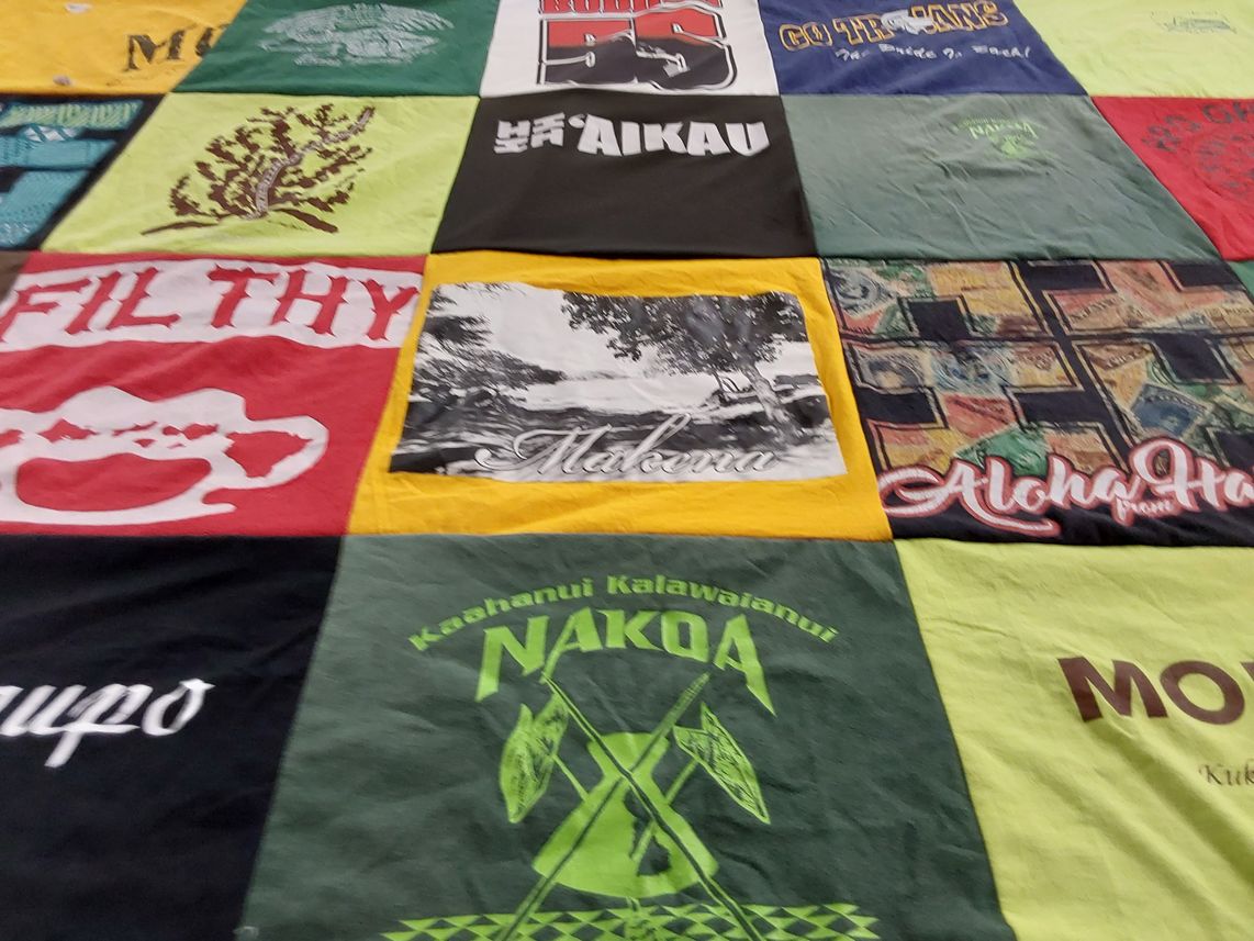 T-shirt quilt featuring trojans by Sheron Leihuanani from HI