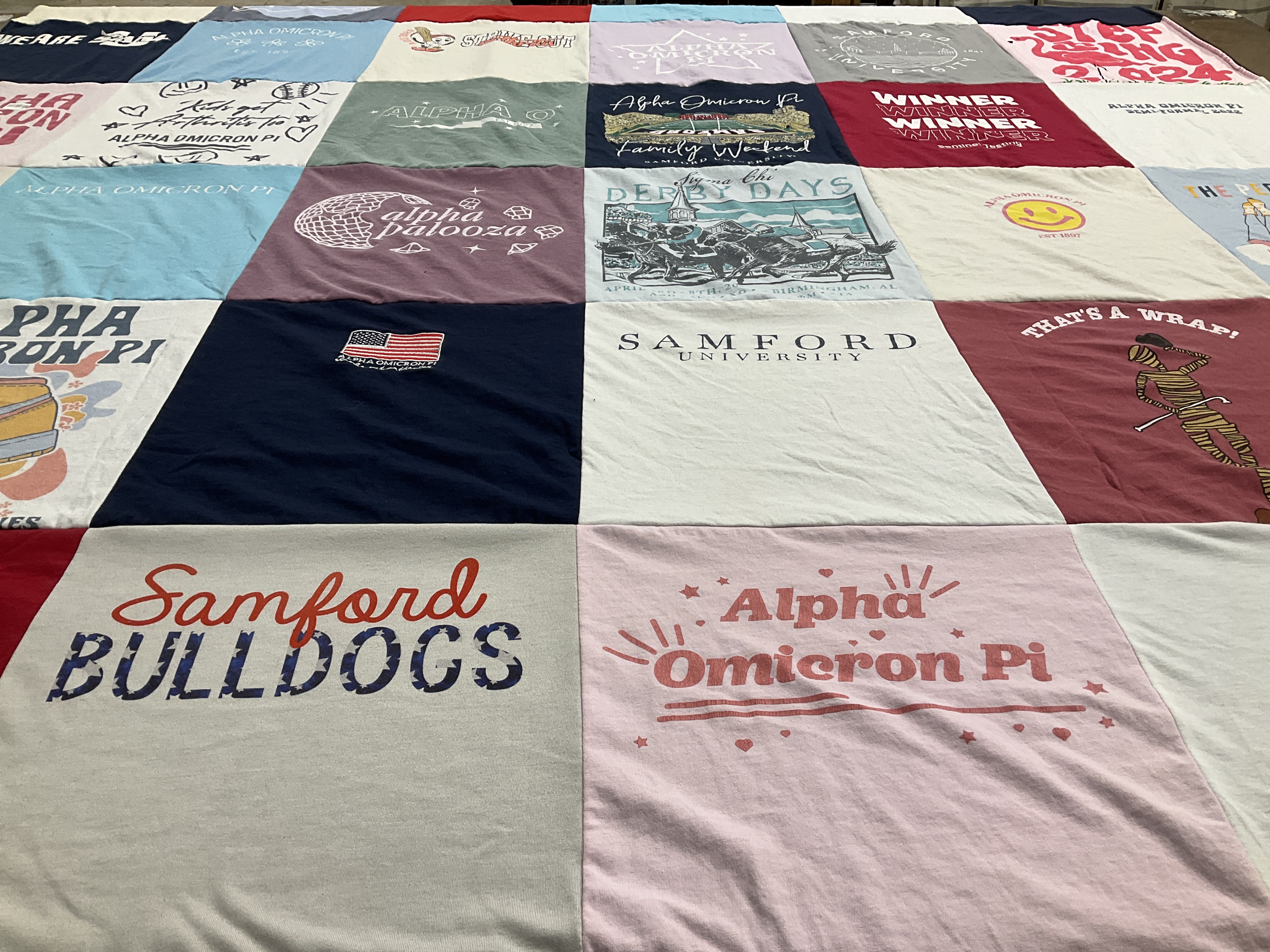 T-shirt quilt featuring samford bulldogs by Annalise from SC