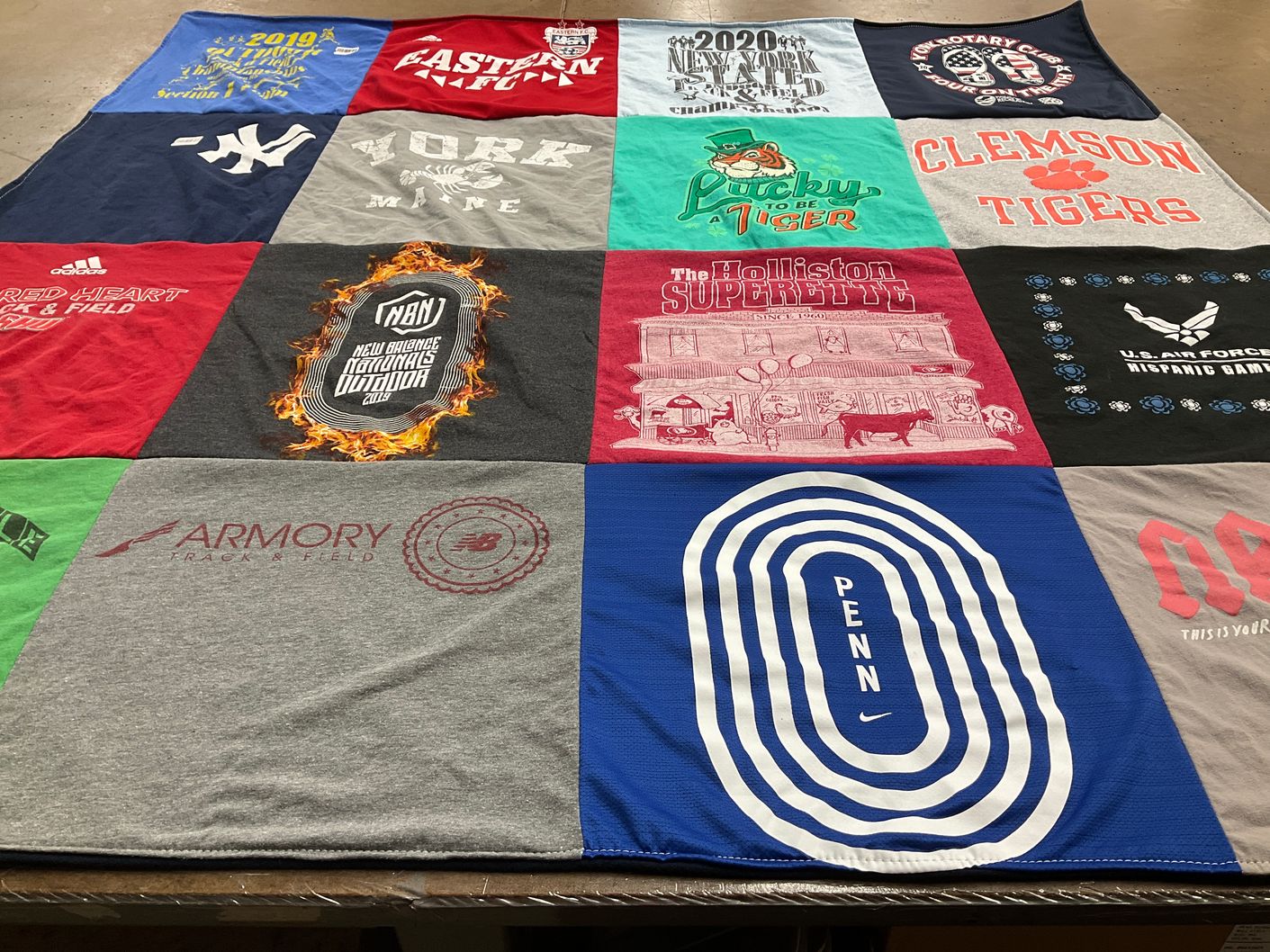 T-shirt quilt featuring clemson tigers, armory track and field by Suzanne from NY