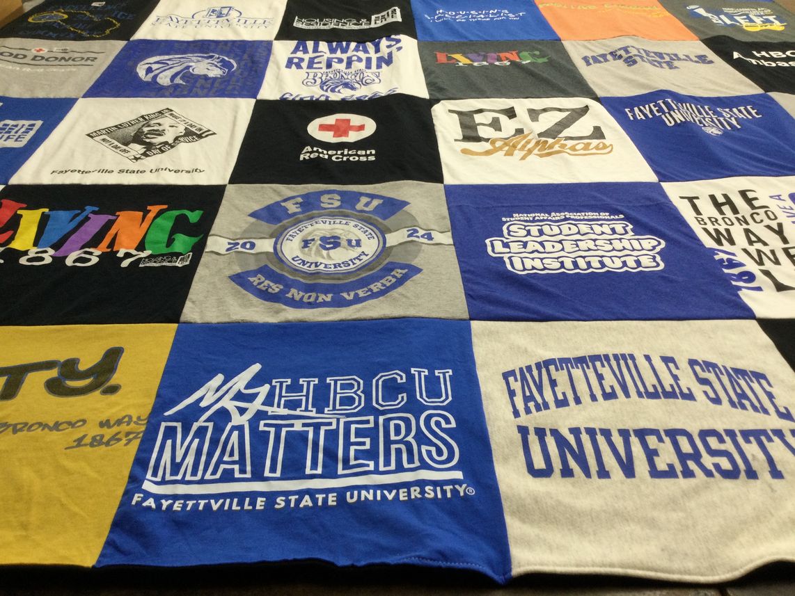 T-shirt quilt featuring fayetteville state university broncos by Jalon from NC