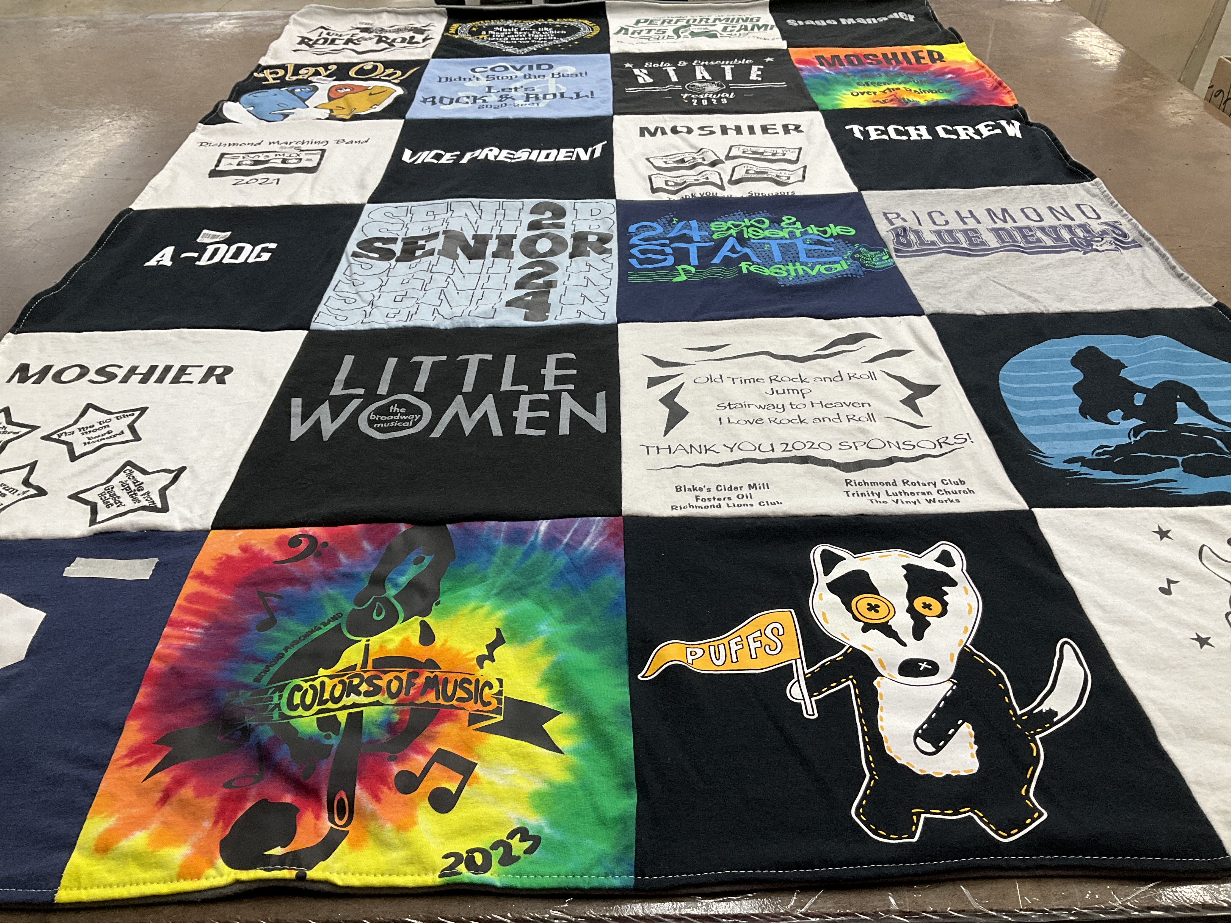 T-shirt quilt featuring richmond blue devils by Pam from MI