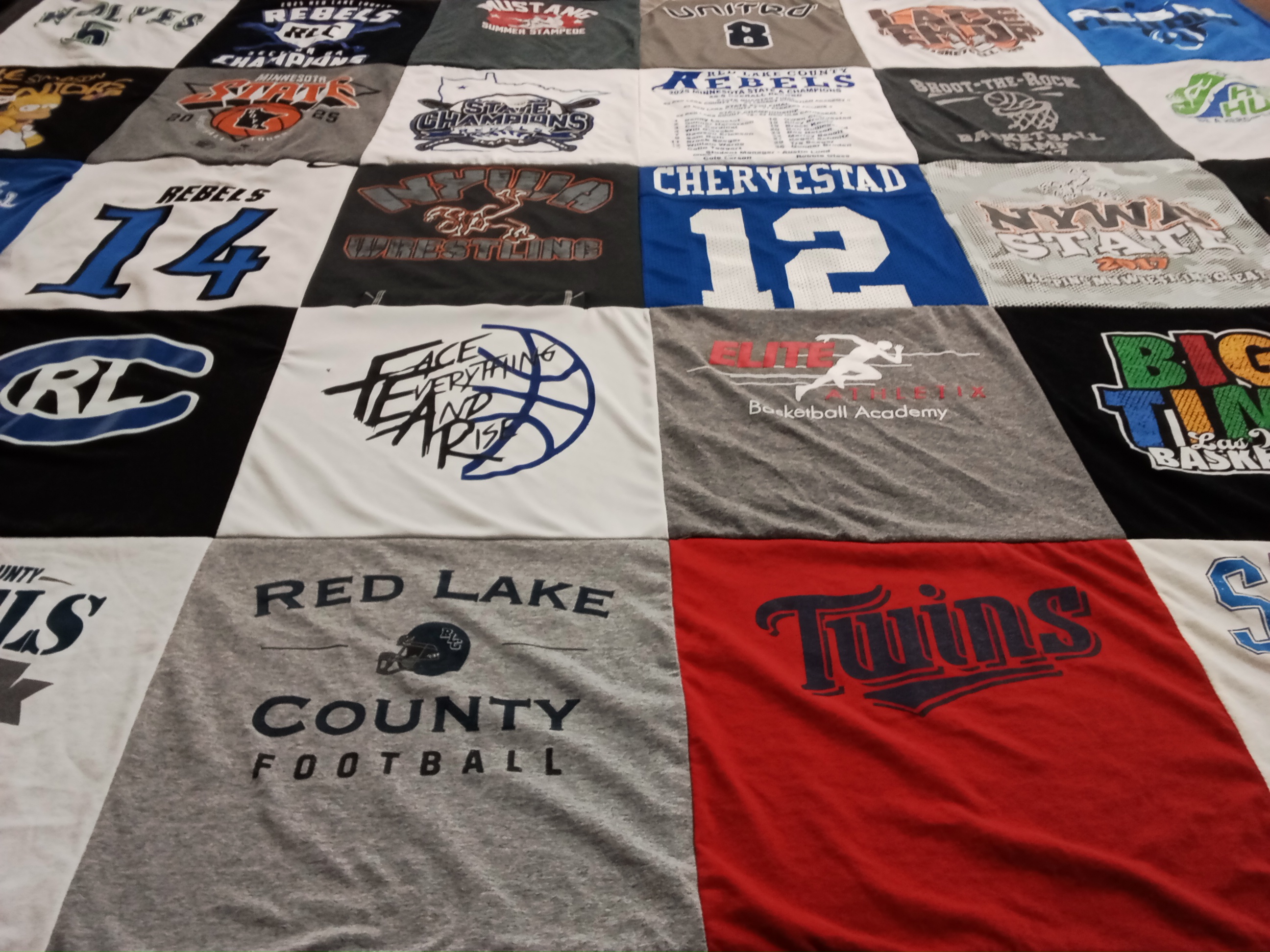 T-shirt quilt featuring big time basketball by Jill from MN