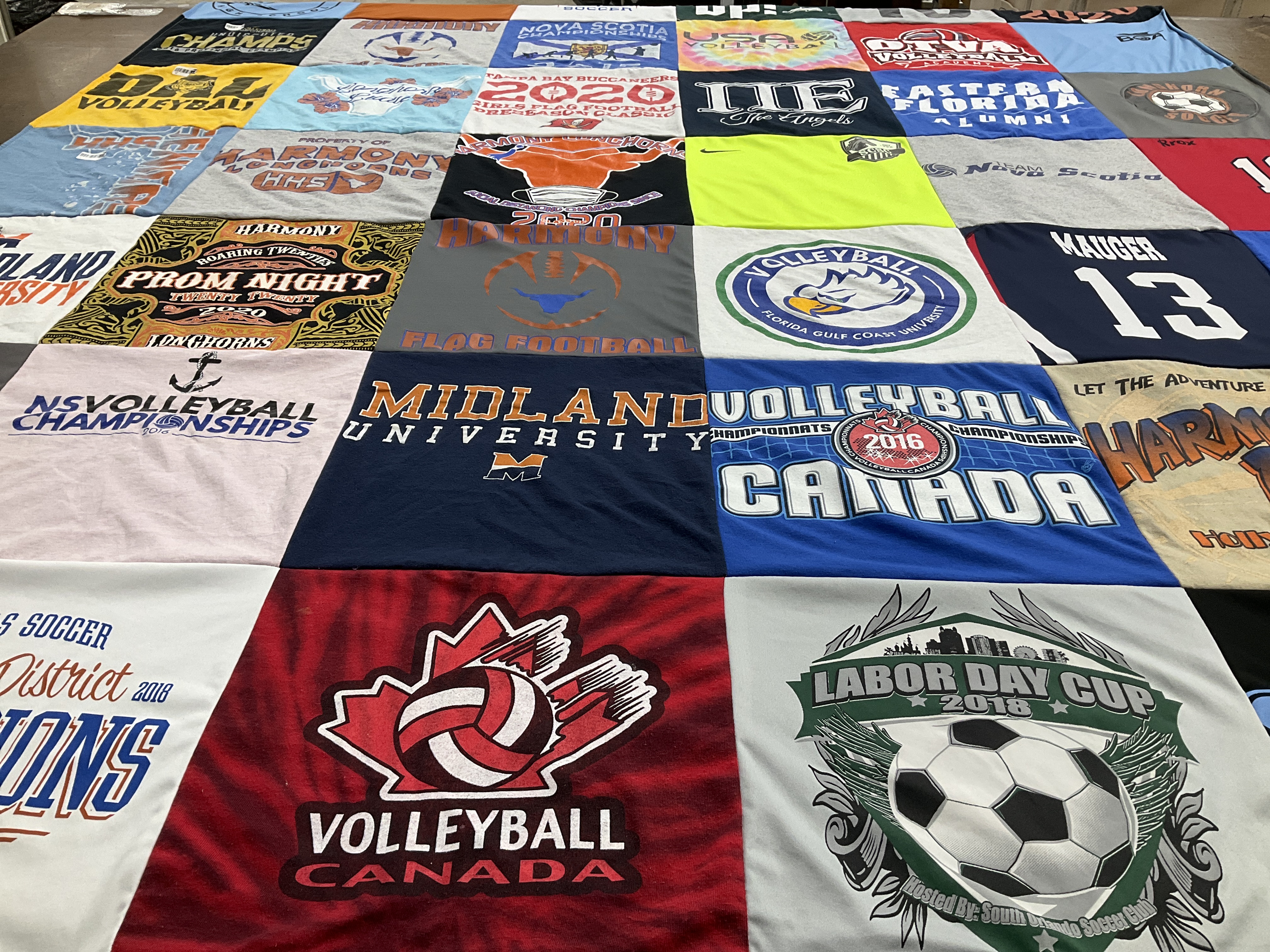 T-shirt quilt from midland university by Kimberly from FL