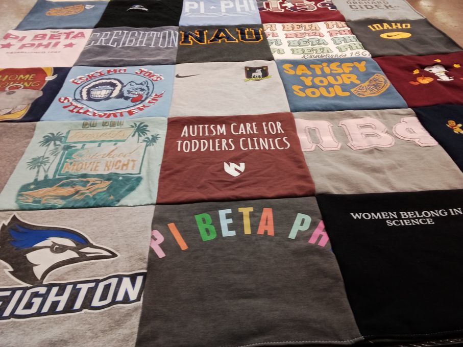 T-shirt quilt featuring creighton university by Meg from GA