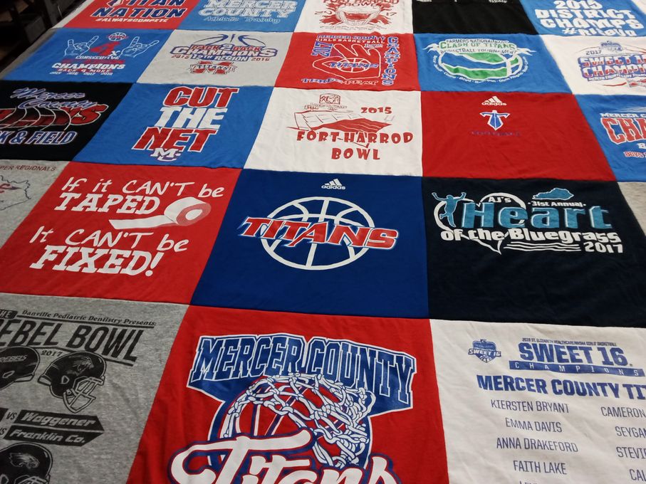 T-shirt quilt featuring mercer county titans basketball by Casey from KY