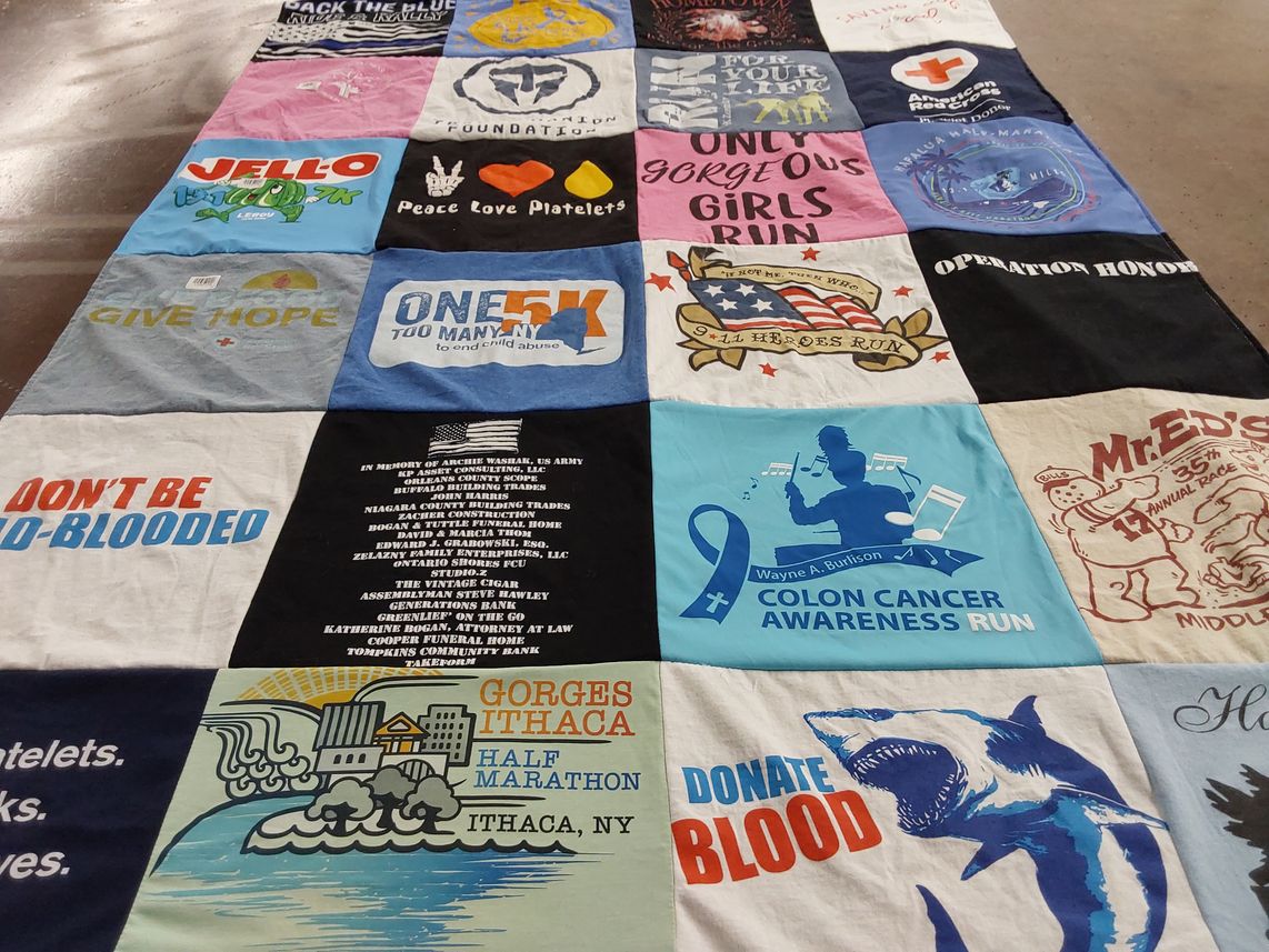 T-shirt quilt from ithaca college by Megan from NY