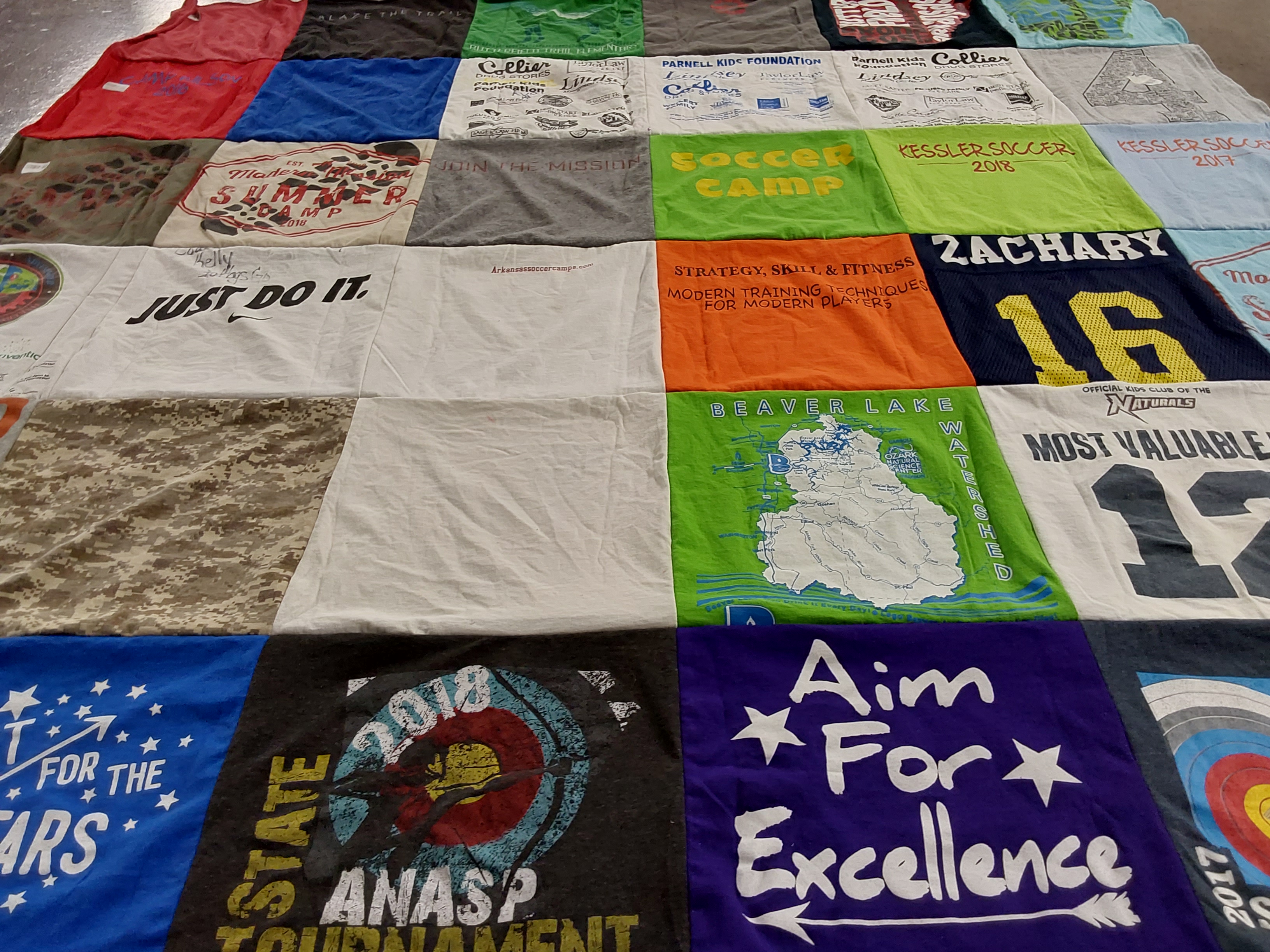 T-shirt quilt featuring butterfield broncos by Nicole from AR