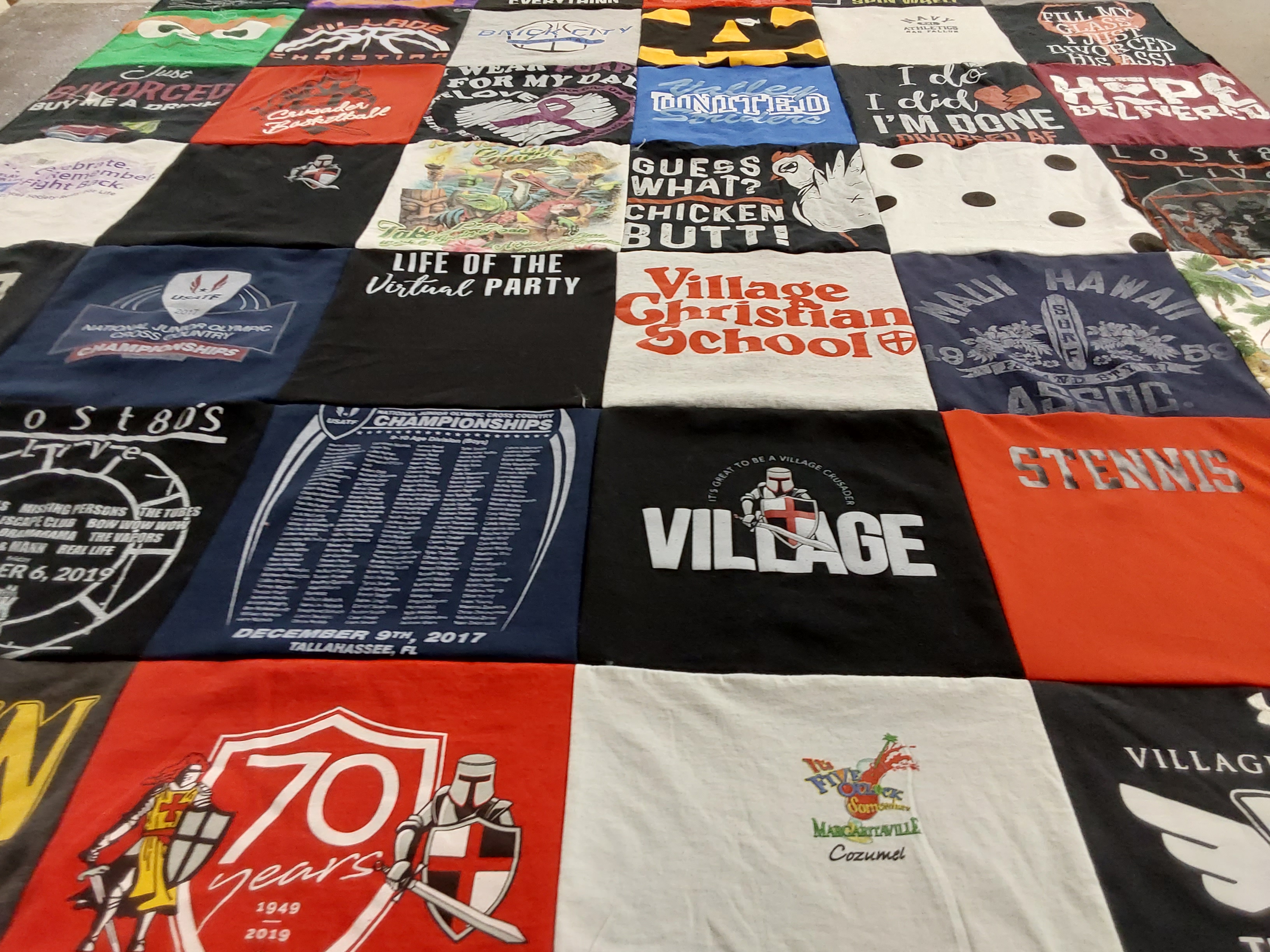 T-shirt quilt from village christian school by Melanie  from CA
