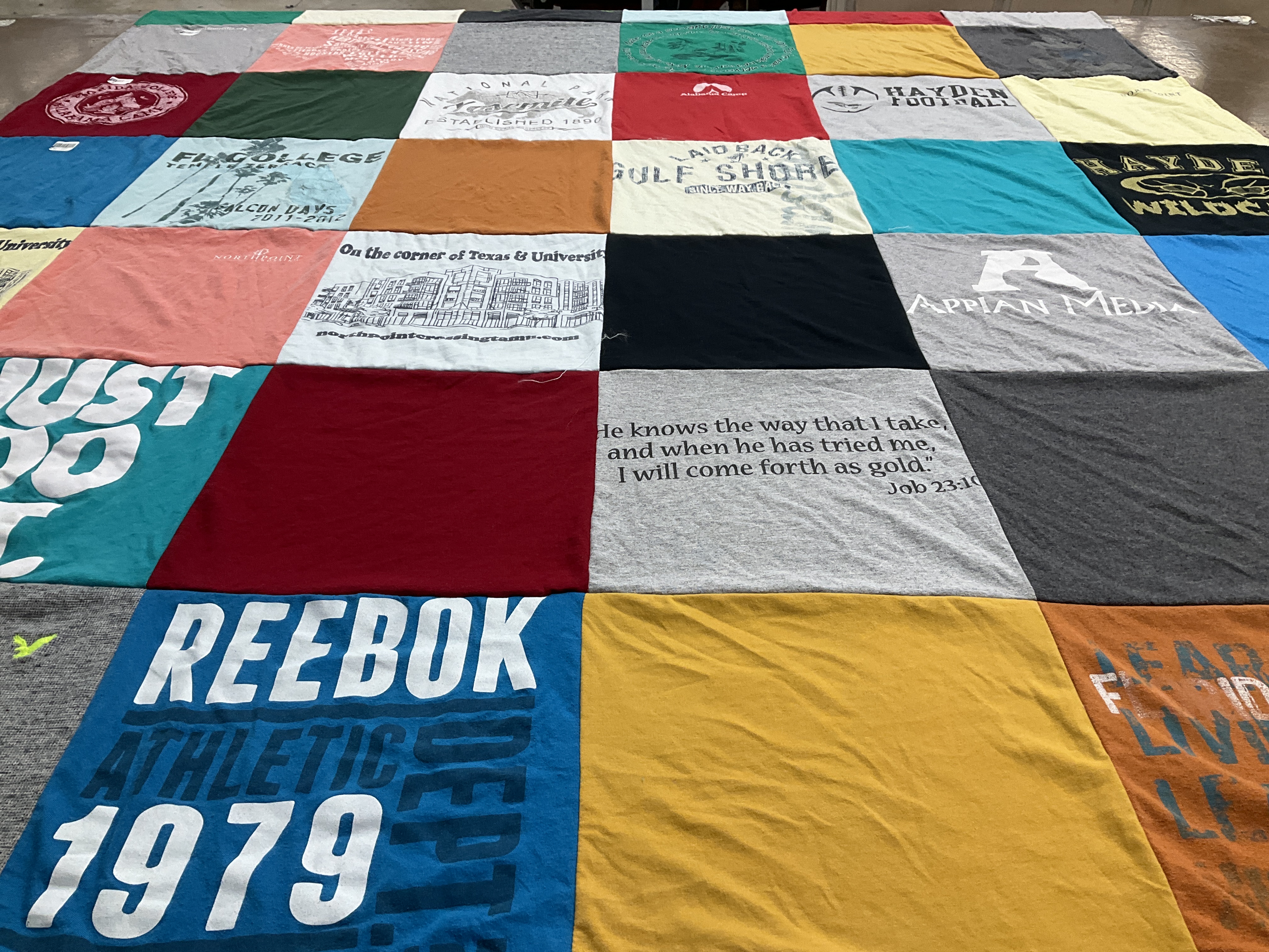 T-shirt quilt featuring hayden college football by Cynthia from AL