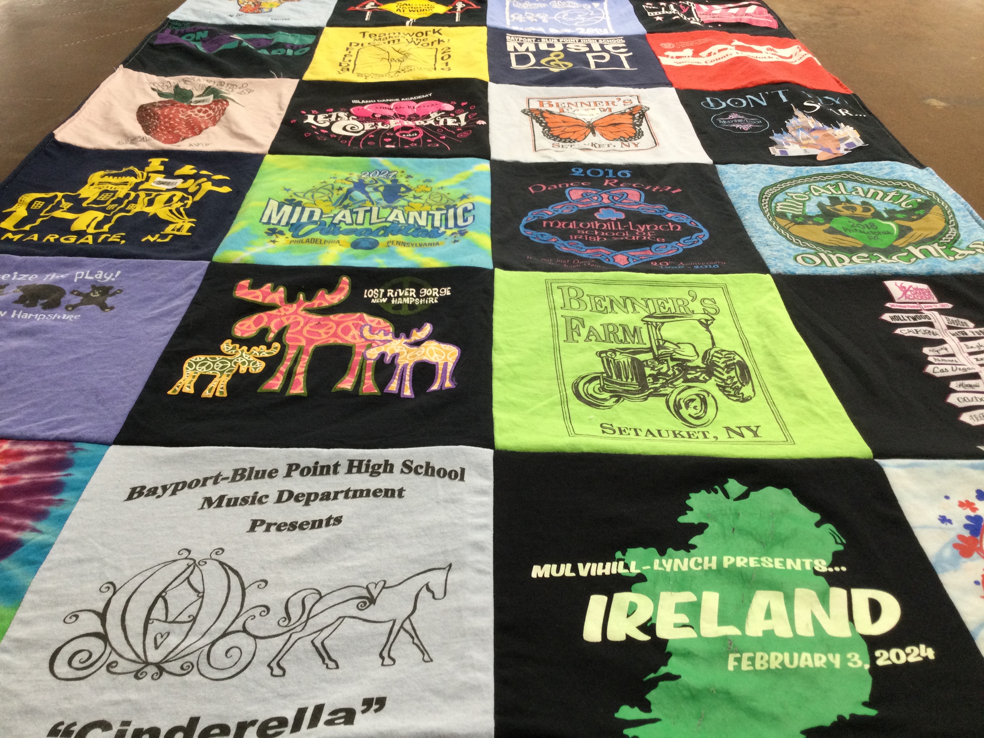 T-shirt quilt from bayport-blue point high school by Elisabeth from NY