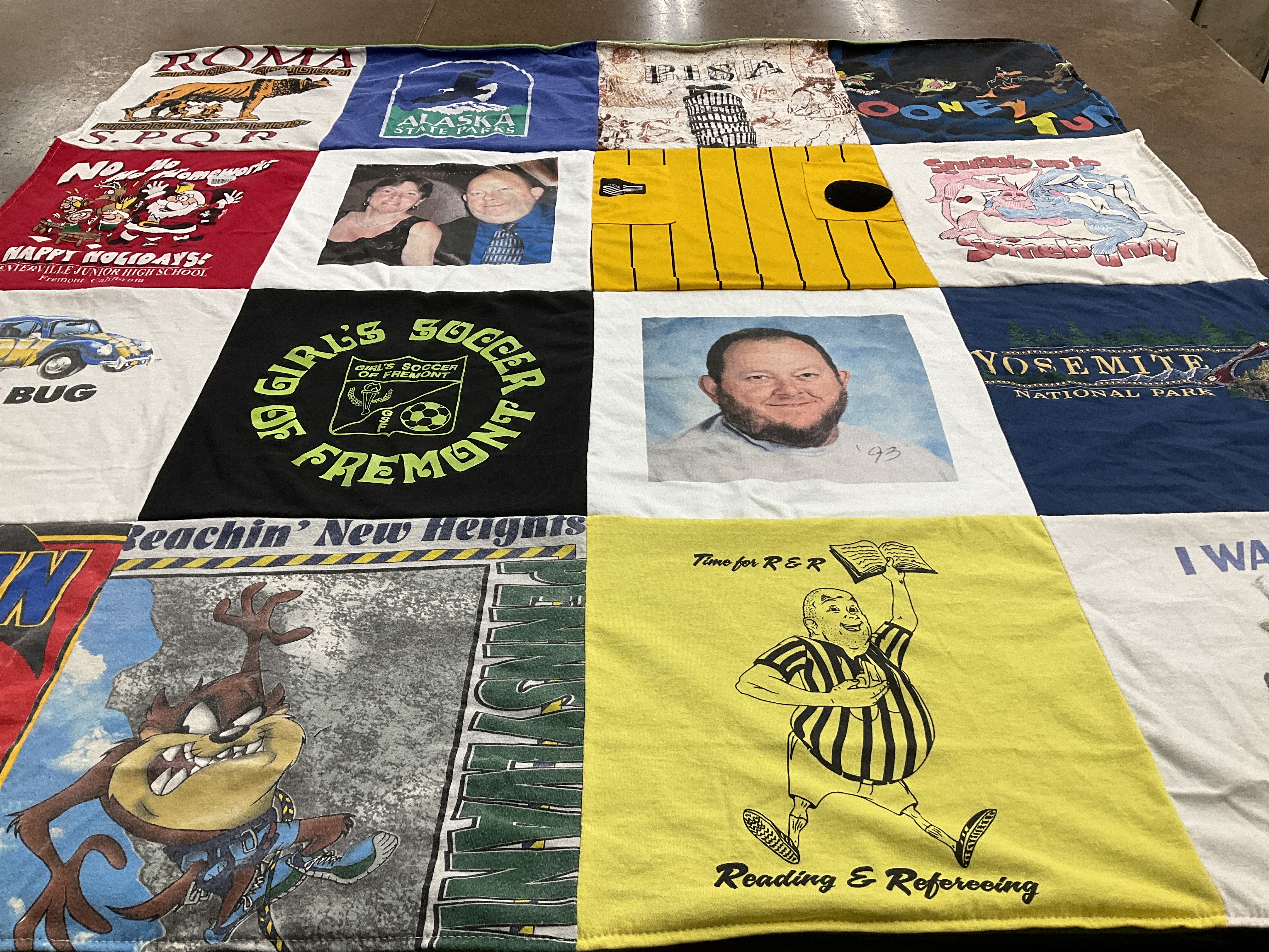 T-shirt quilt from fremont high school by Nancy from CA