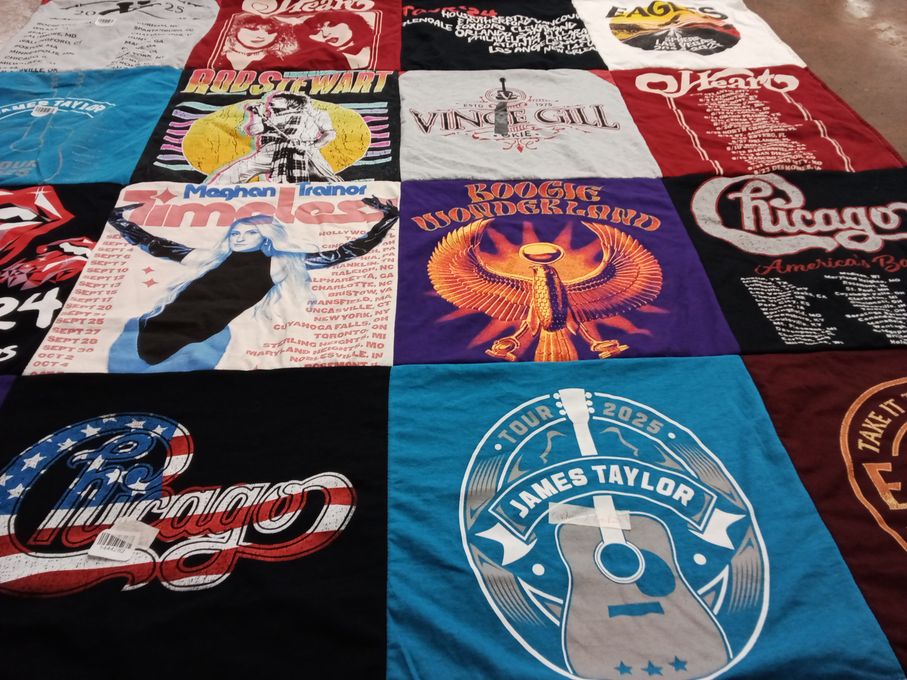 T-shirt quilt with music, concerts themes by Randy from SC