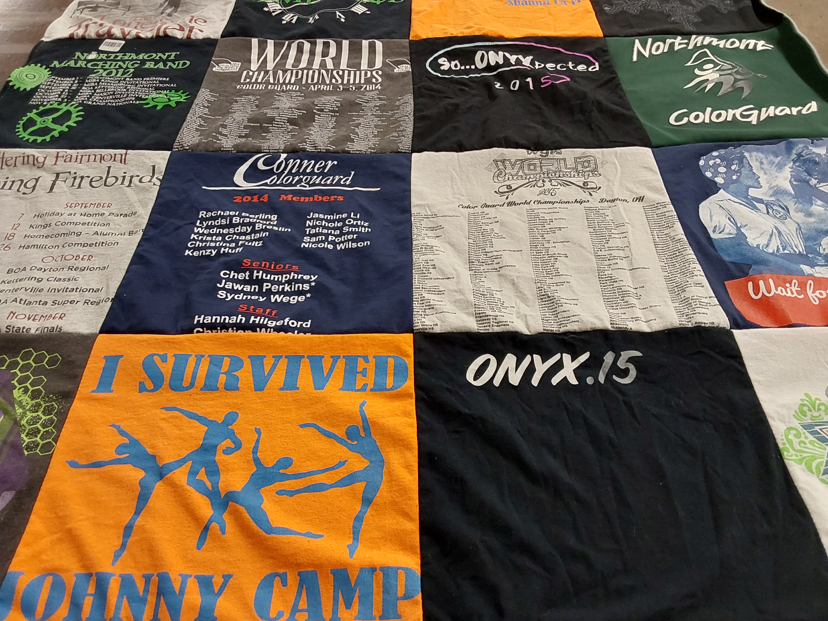 T-shirt quilt from northmont high school by Peyton from NC