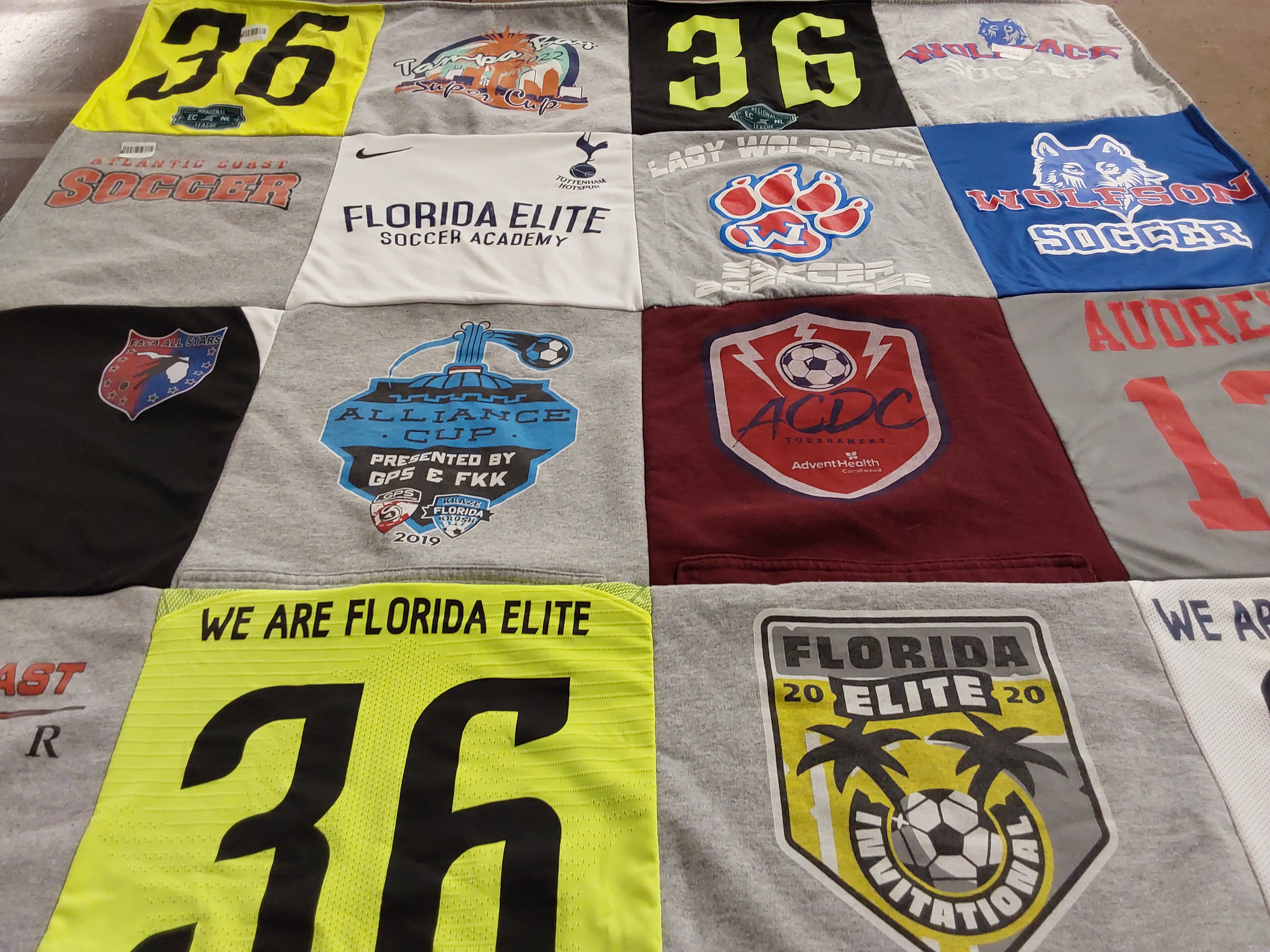 T-shirt quilt featuring wolfson high school soccer by Katie from FL
