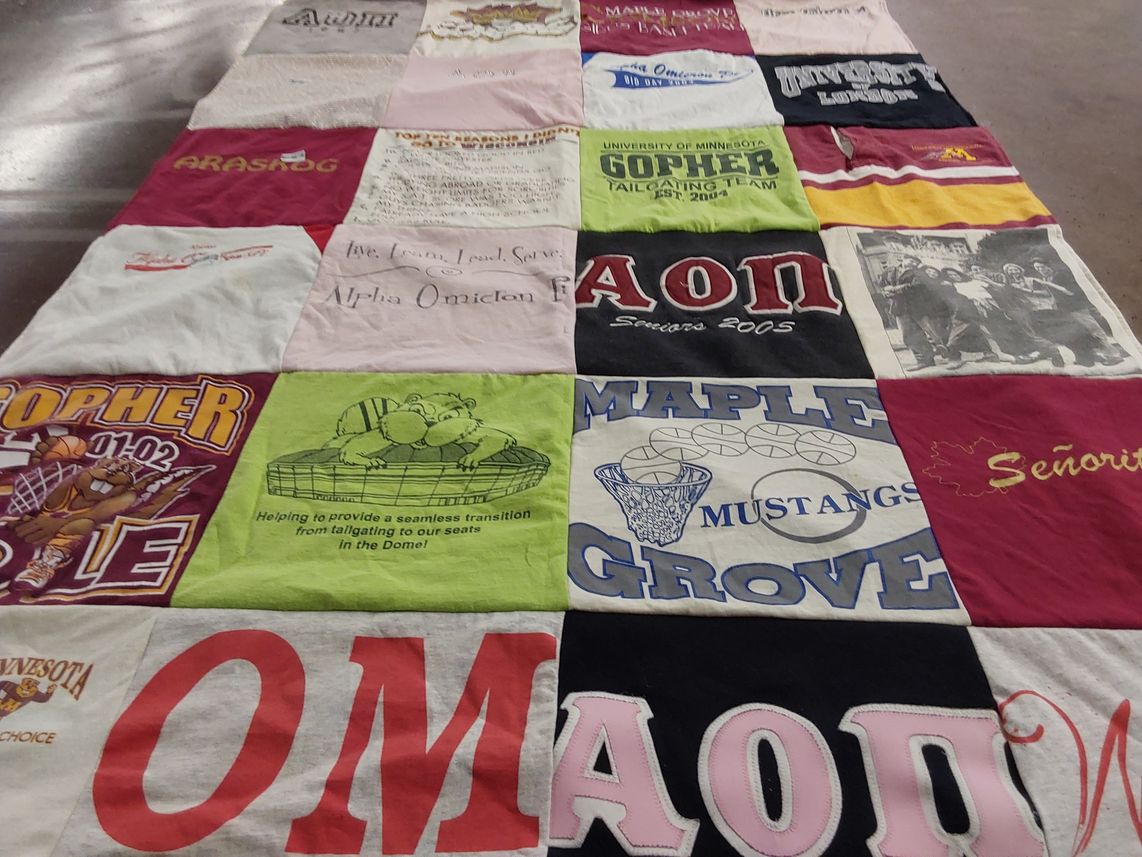 T-shirt quilt featuring gopher hockey team by Courtney from MN