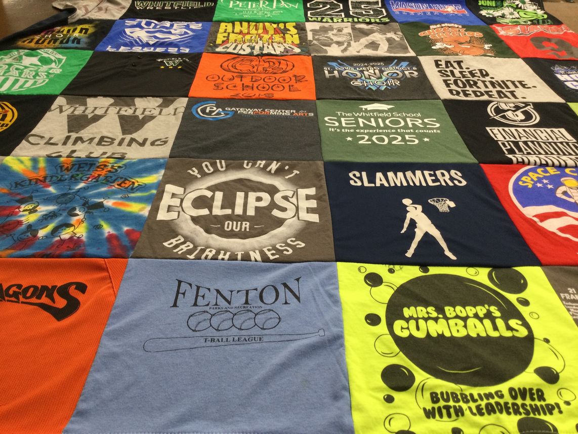T-shirt quilt featuring slammers, dragons by Laura from MO