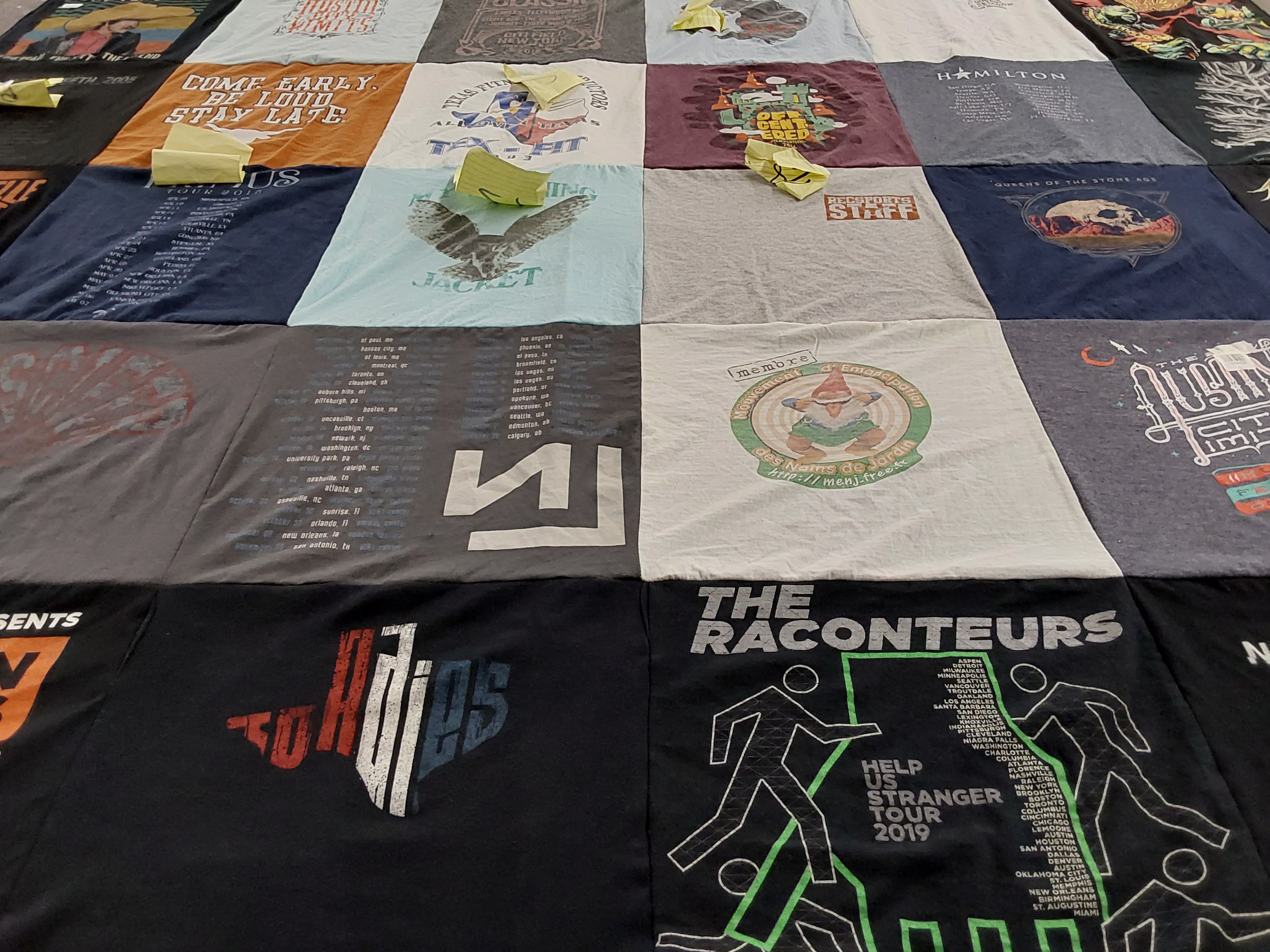 T-shirt quilt with music, theater themes by Stefanie from TX