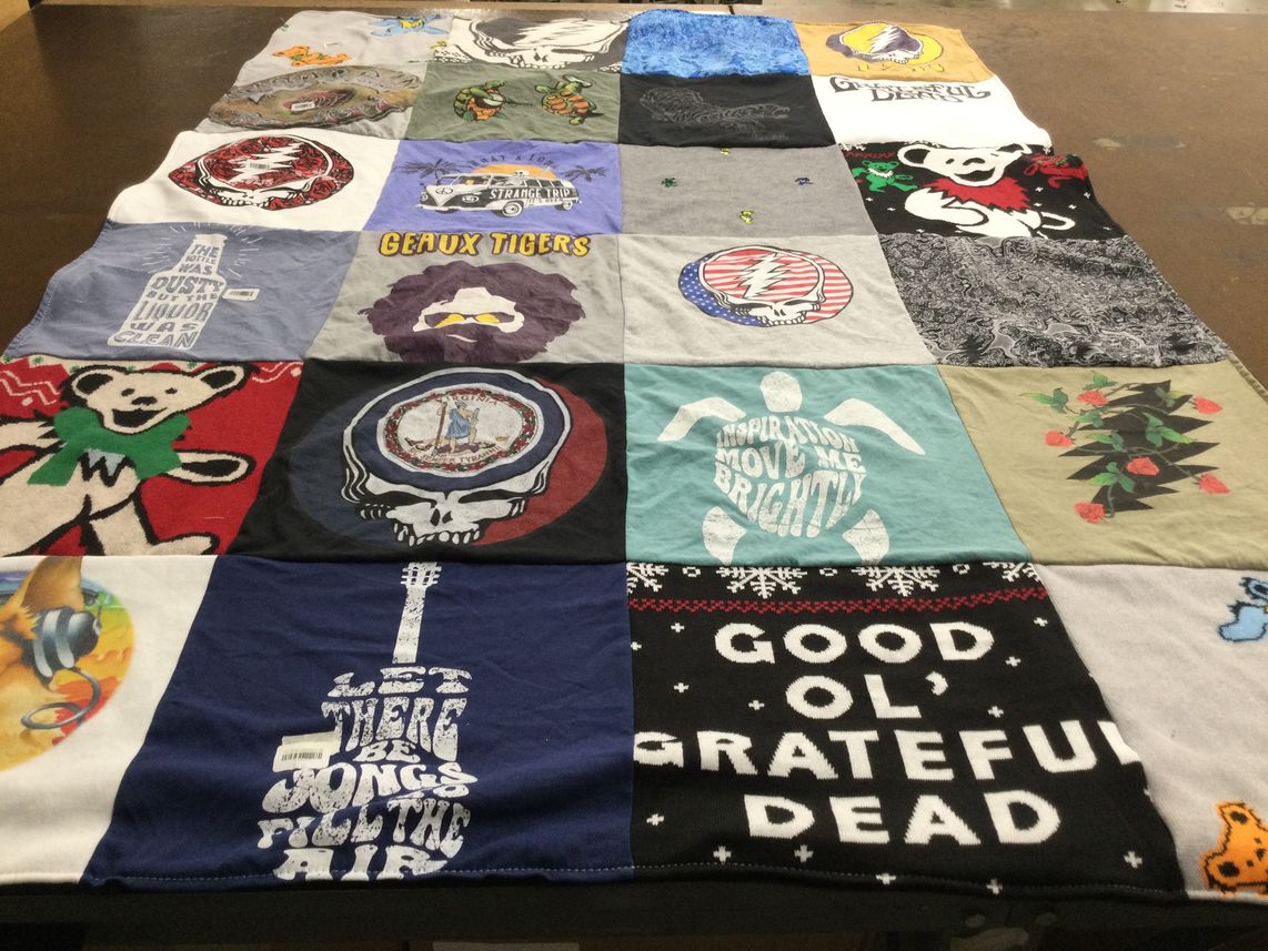 T-shirt quilt with music, grateful dead themes by ron from VA
