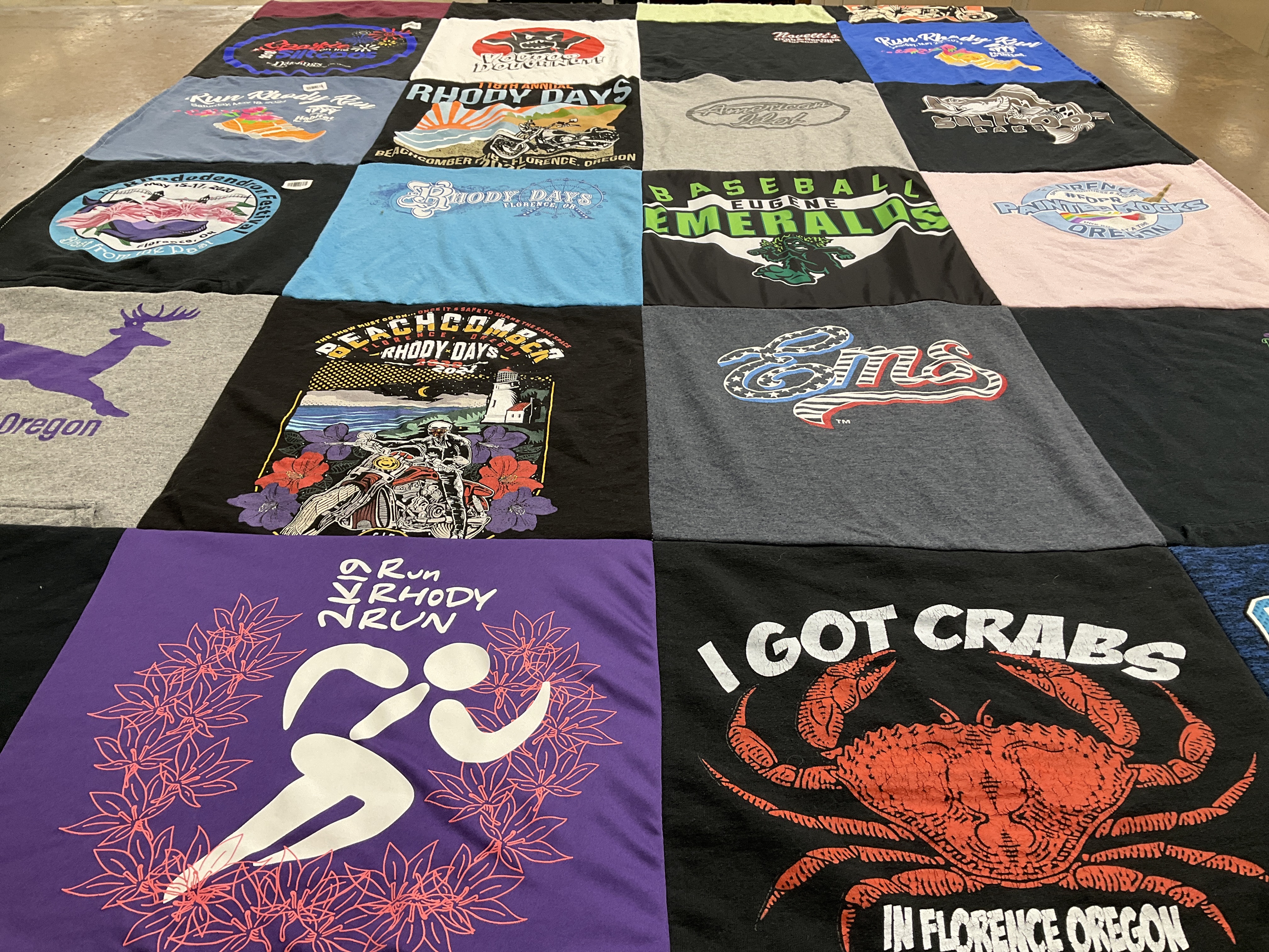 T-shirt quilt featuring eugene emeralds baseball team by VALERIE from OR