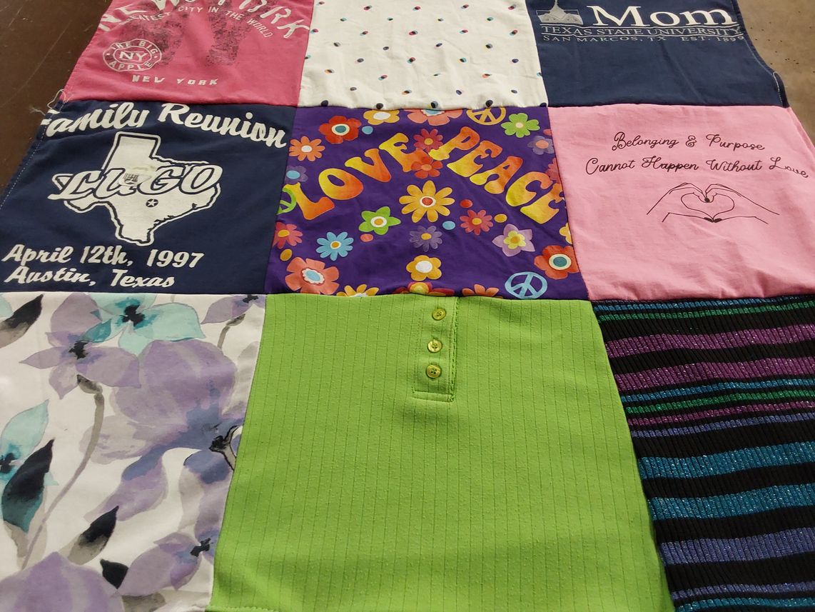 T-shirt quilt from texas state university by Carmen from TX