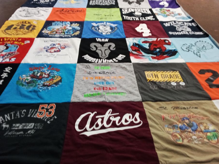 T-shirt quilt featuring astros by Tara from MA