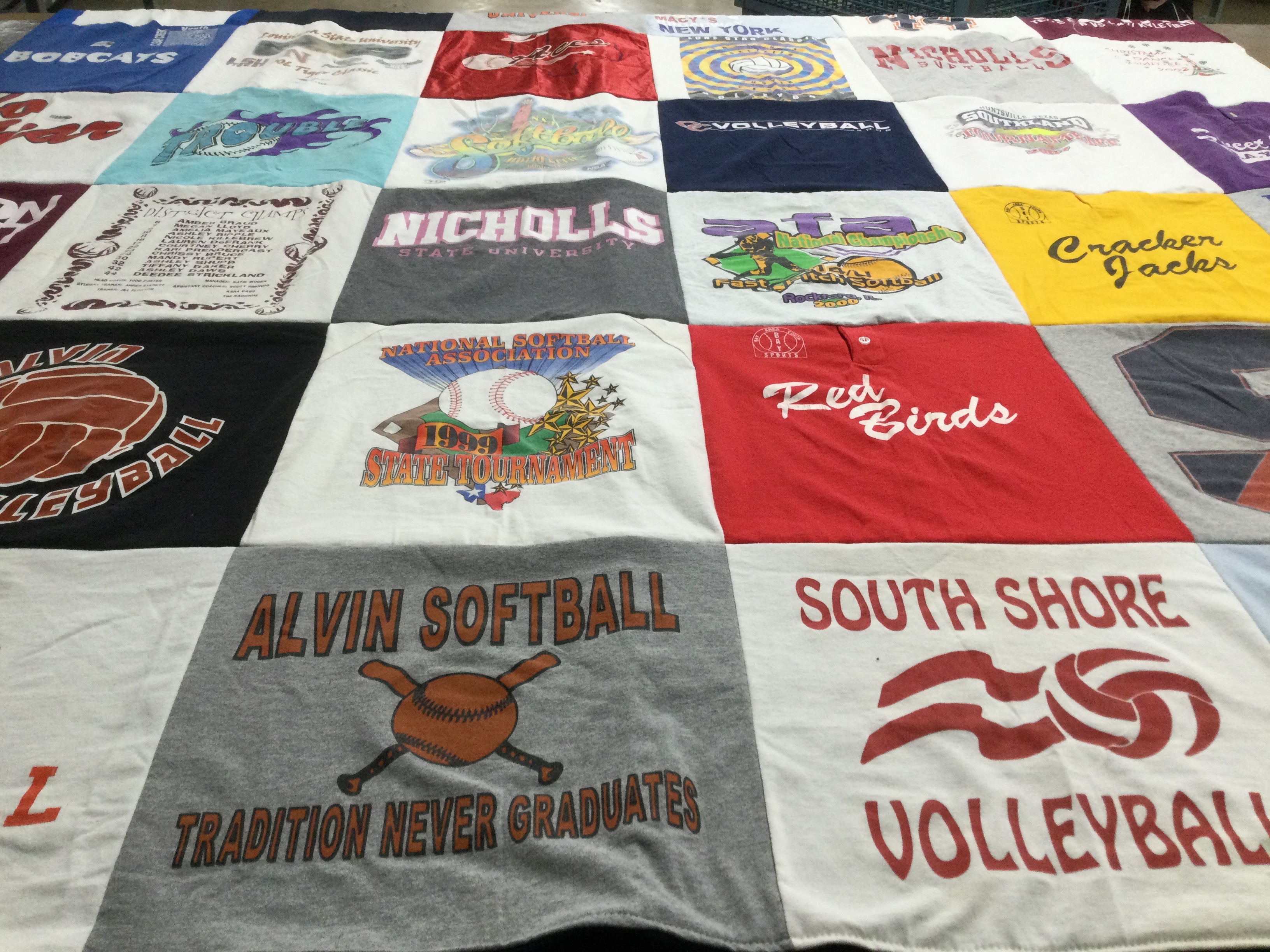 T-shirt quilt featuring alvin softball, south shore volleyball by Bryan from GA